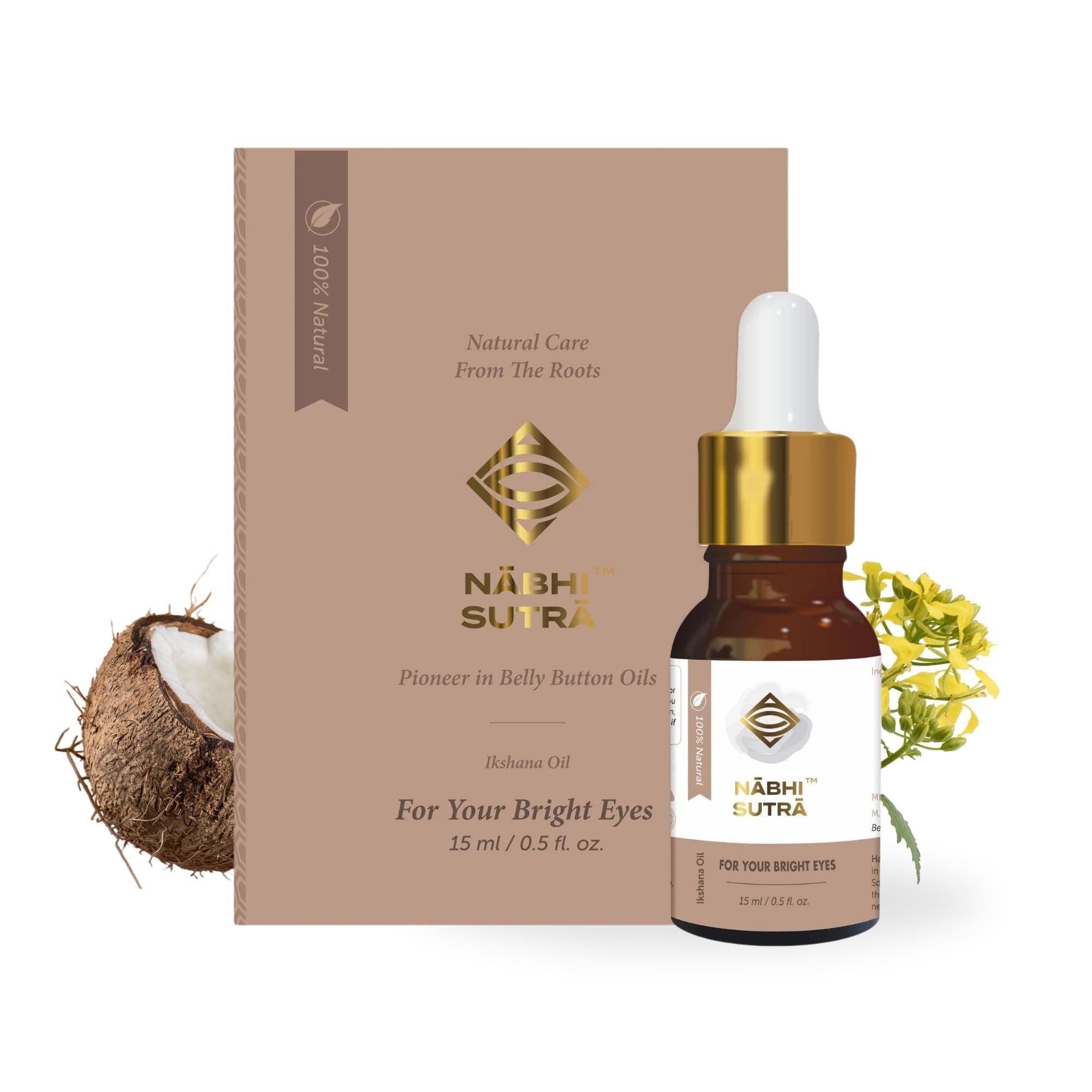 Eye Care Belly Button Oil | Ayurvedic Oil for Dry Eyes, Redness & Eye Health | Improves Vision & Eyes Nourishment | Natural Wellness Formula | For Men & Women | 15ml