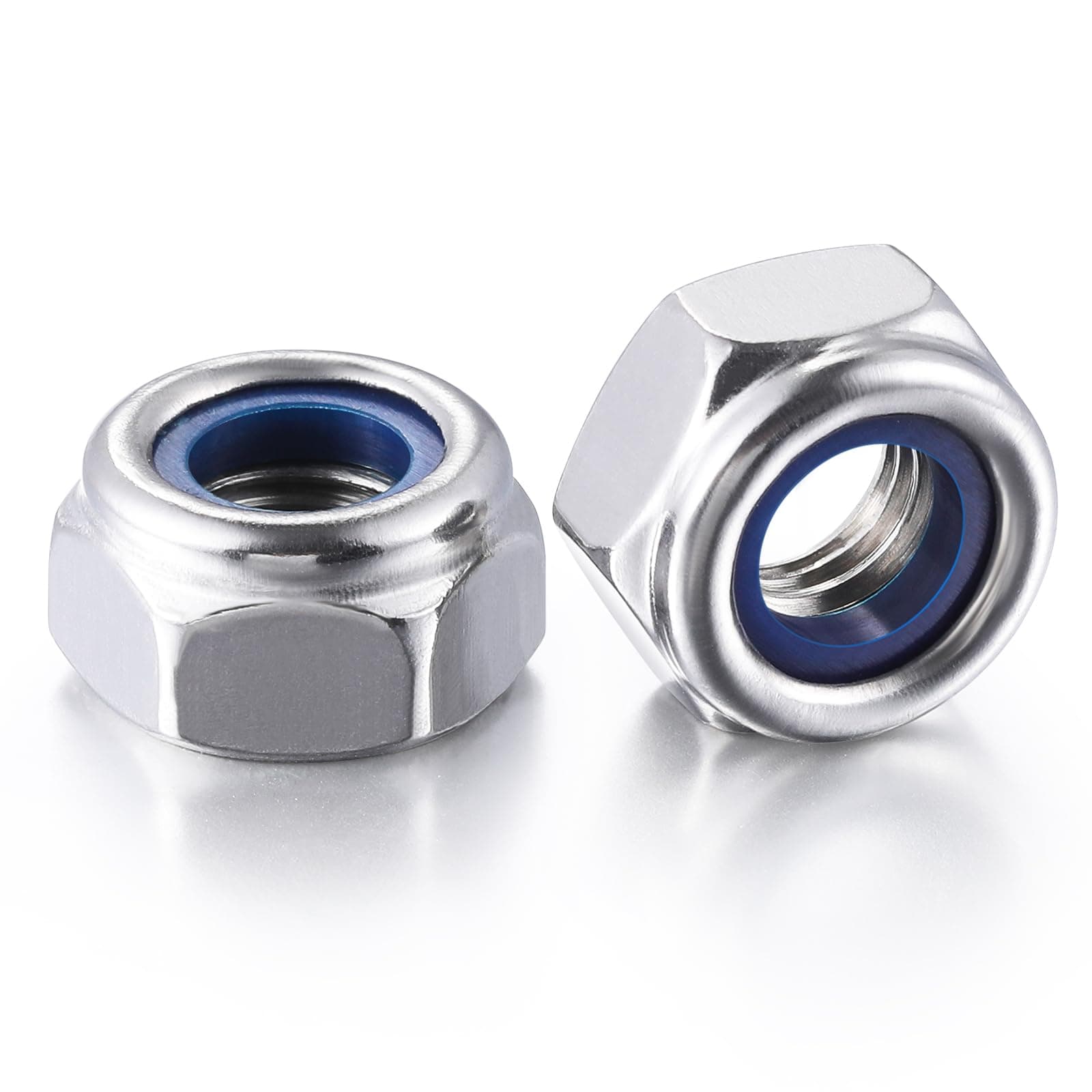 Wensilon(20pcs) M12 Self Clinching Nuts 304 Stainless Steel Self-Lock Nylon Inserted Hex Lock Nuts