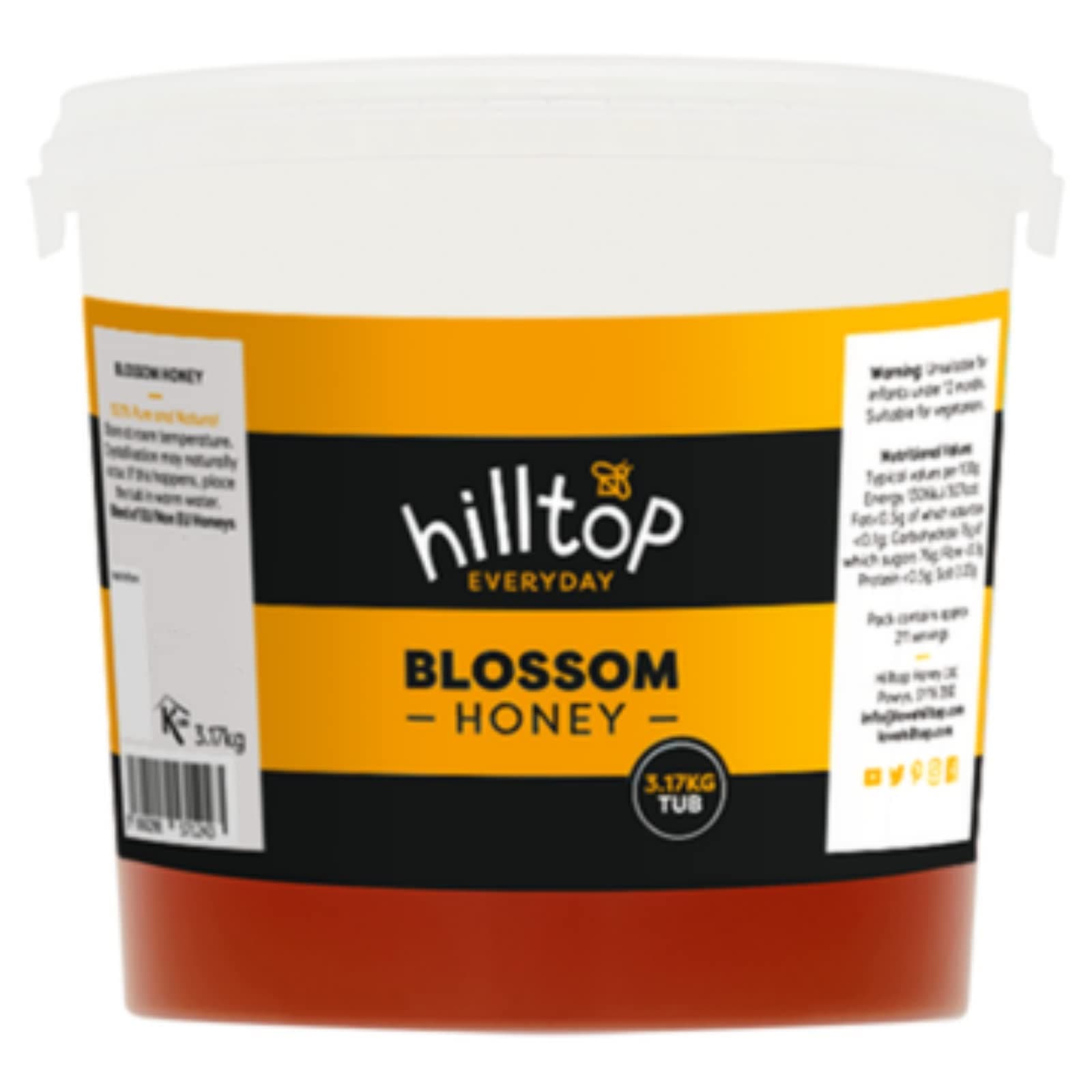 Hilltop Honey - Blossom Honey - Tub - 3.17kg