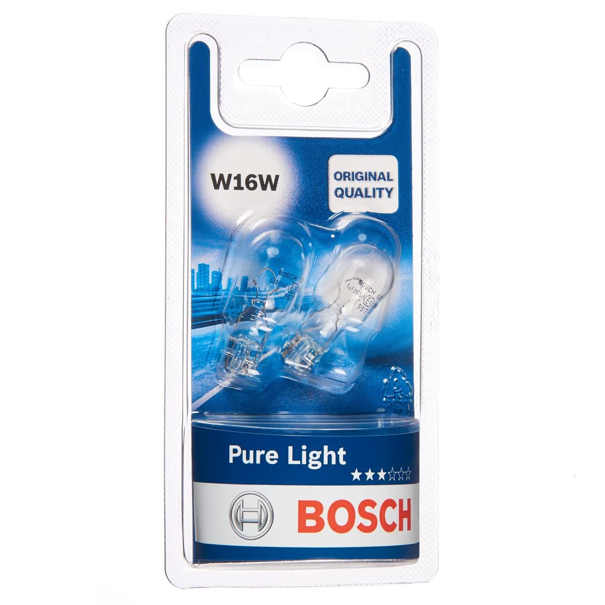 W16W (955) Pure Light Car Light Bulbs - 12 V 16 W W2,1x9,5d - 2 Bulbs