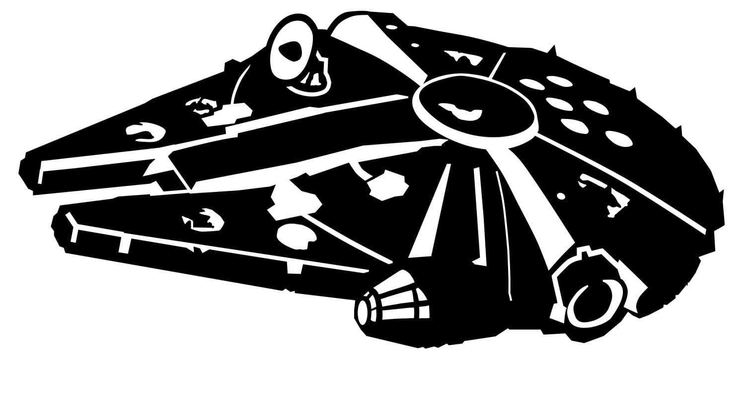 Blk LF Millennium Falcon Decal Vinyl Sticker Graphics|UR Impressions|for Car Truck SUV Van Wall Window Laptop|Black|6.25 X 3.6 Inch|URI546