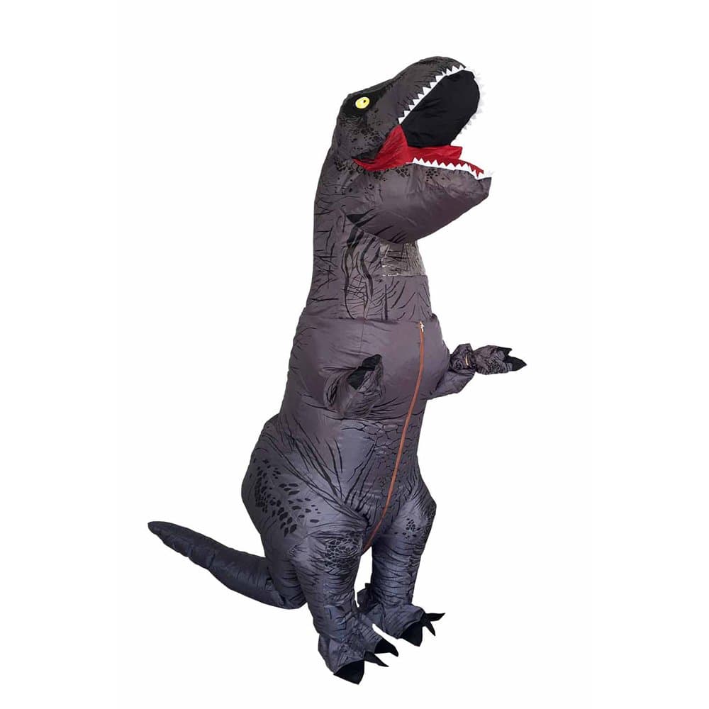 Inflatable Trex Costume Adult Blow Up Dinosaur Air Suit for Halloween (Grey)