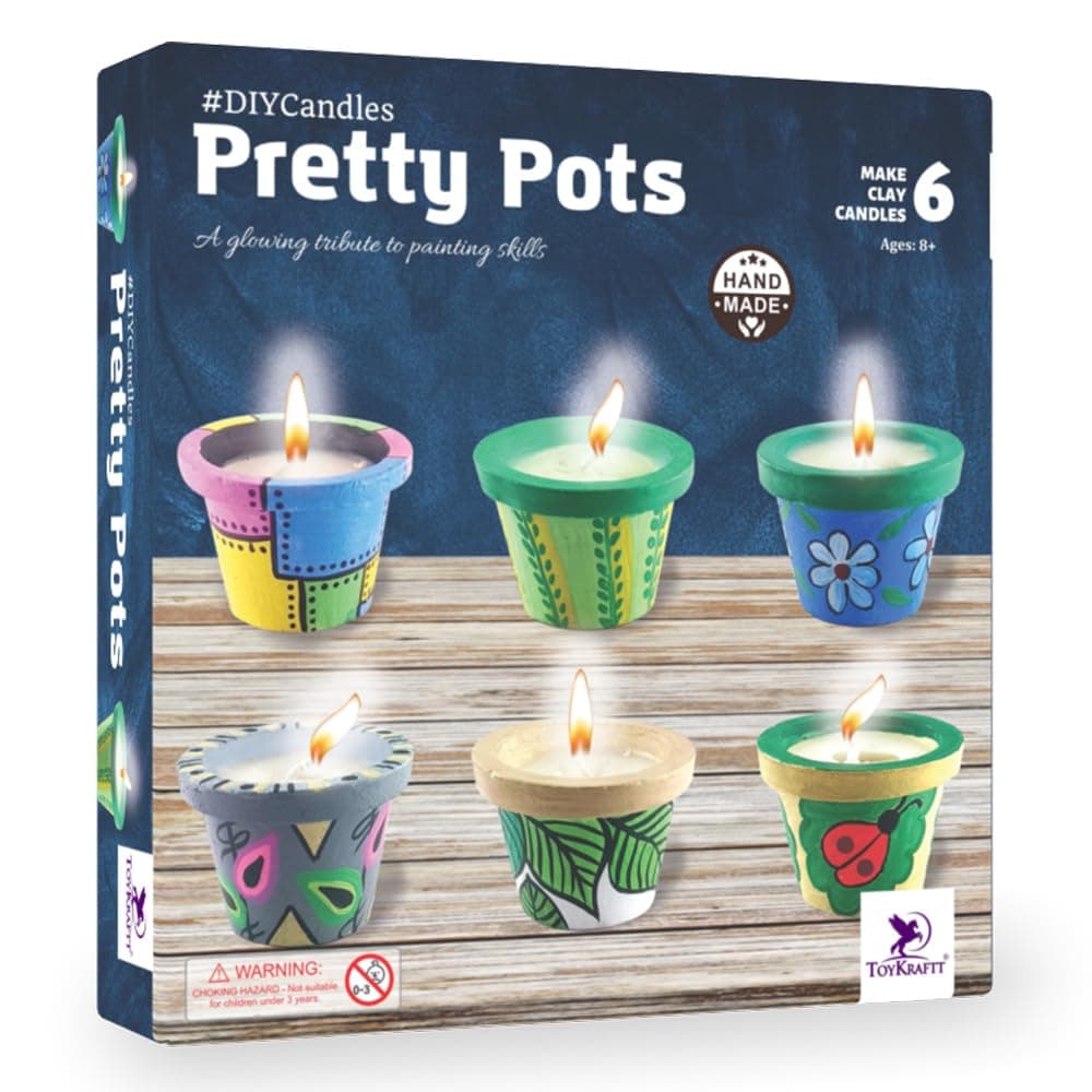 TOYKRAFTT Pot Painting Candle Making Art and Craft kit, DIY Kit for Age 8 to 12 - Candles from Pretty Pots