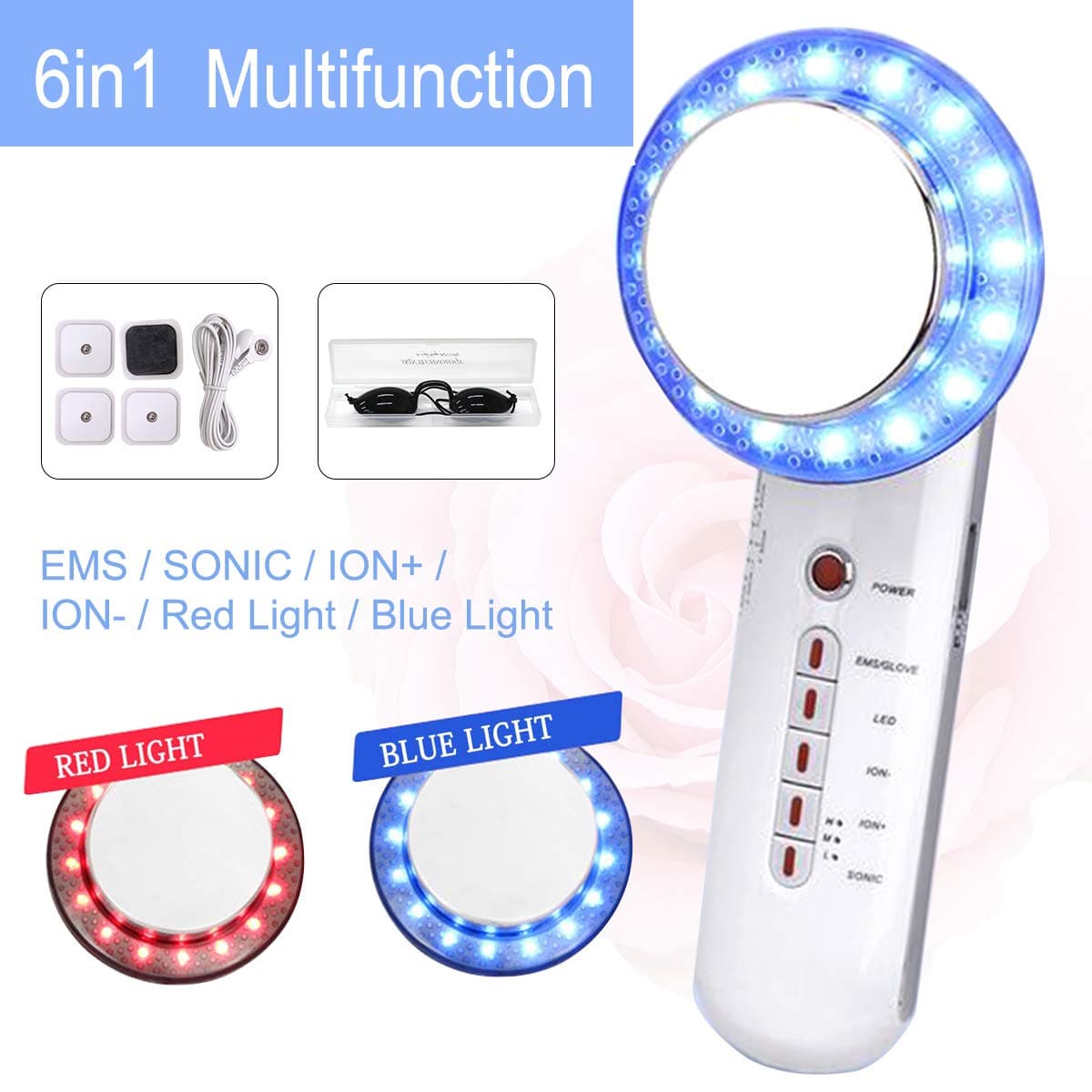 Cellulite Remover, Ultrasonic Cavitation Slimming Machine 6 in 1 Fat Burner Ion Wrinkle Remover Weight Loss Machine