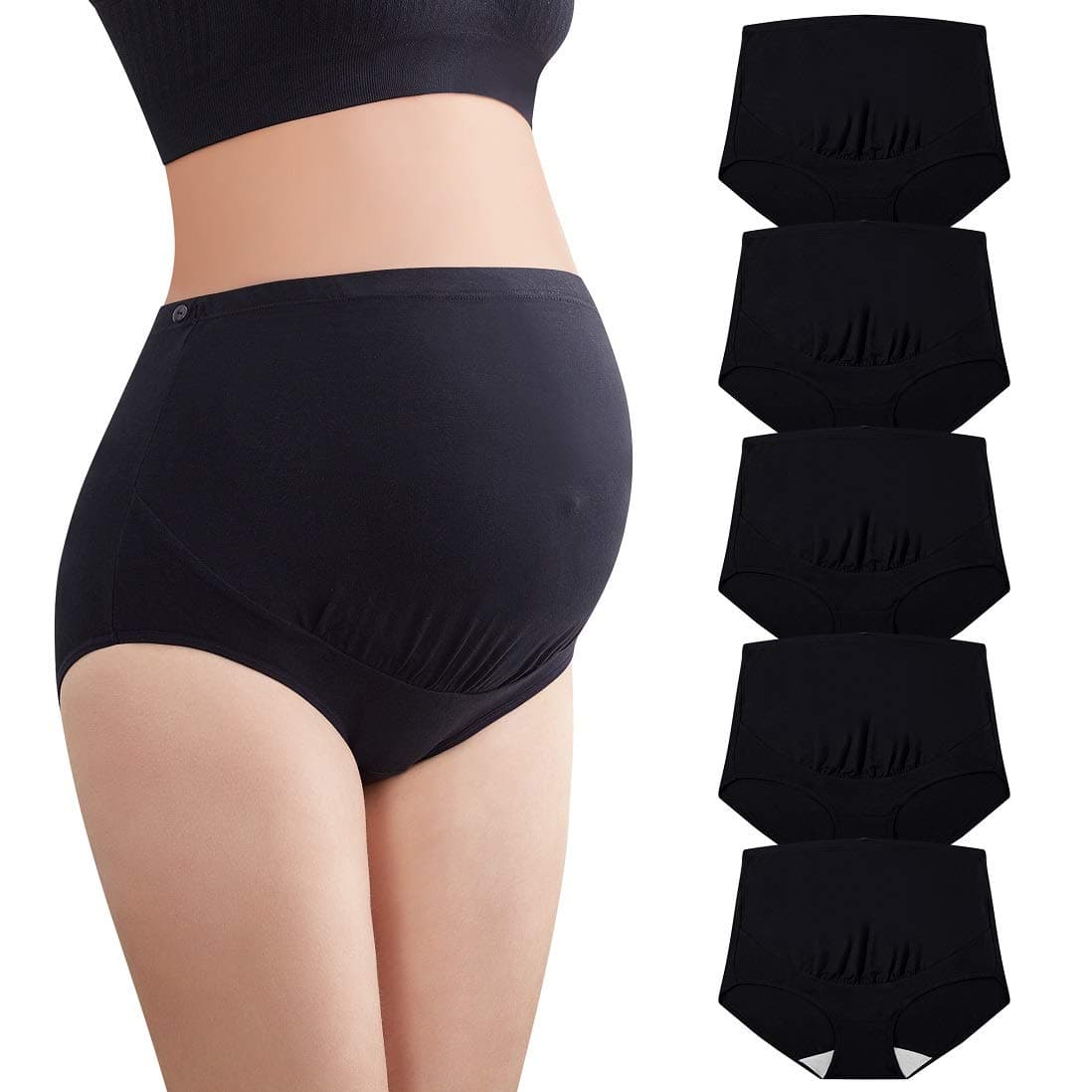 Women's Over The Bump Maternity Panties High Waist Full Coverage Pregnancy Underwear Multi-Pack (S-4XL)