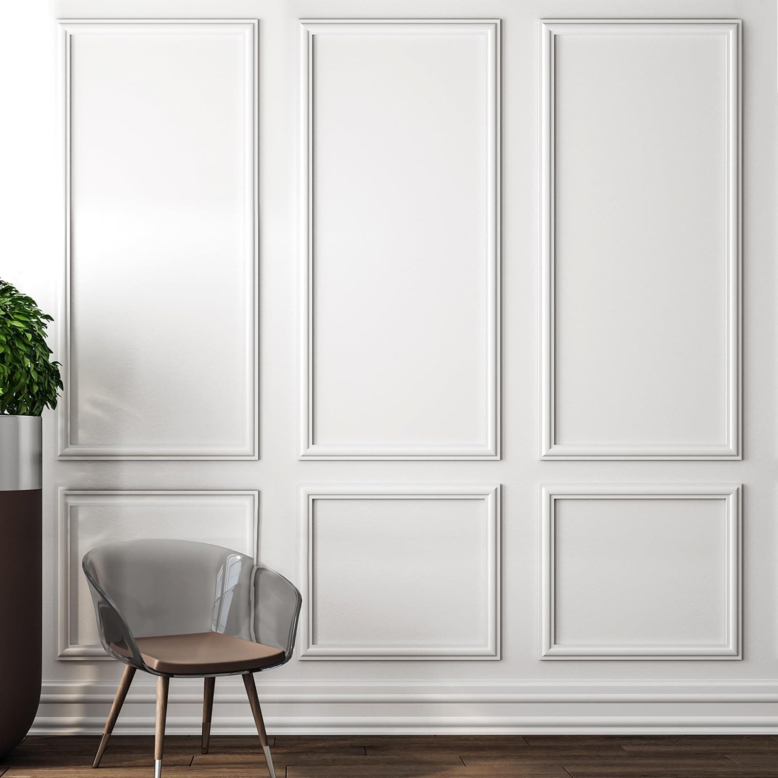 Pangda Set of 3 Wall Moulding Set, Prefabricated Cladding Panels for Interior Wall Cladding, Prefabricated Wall Cladding for Home Decoration