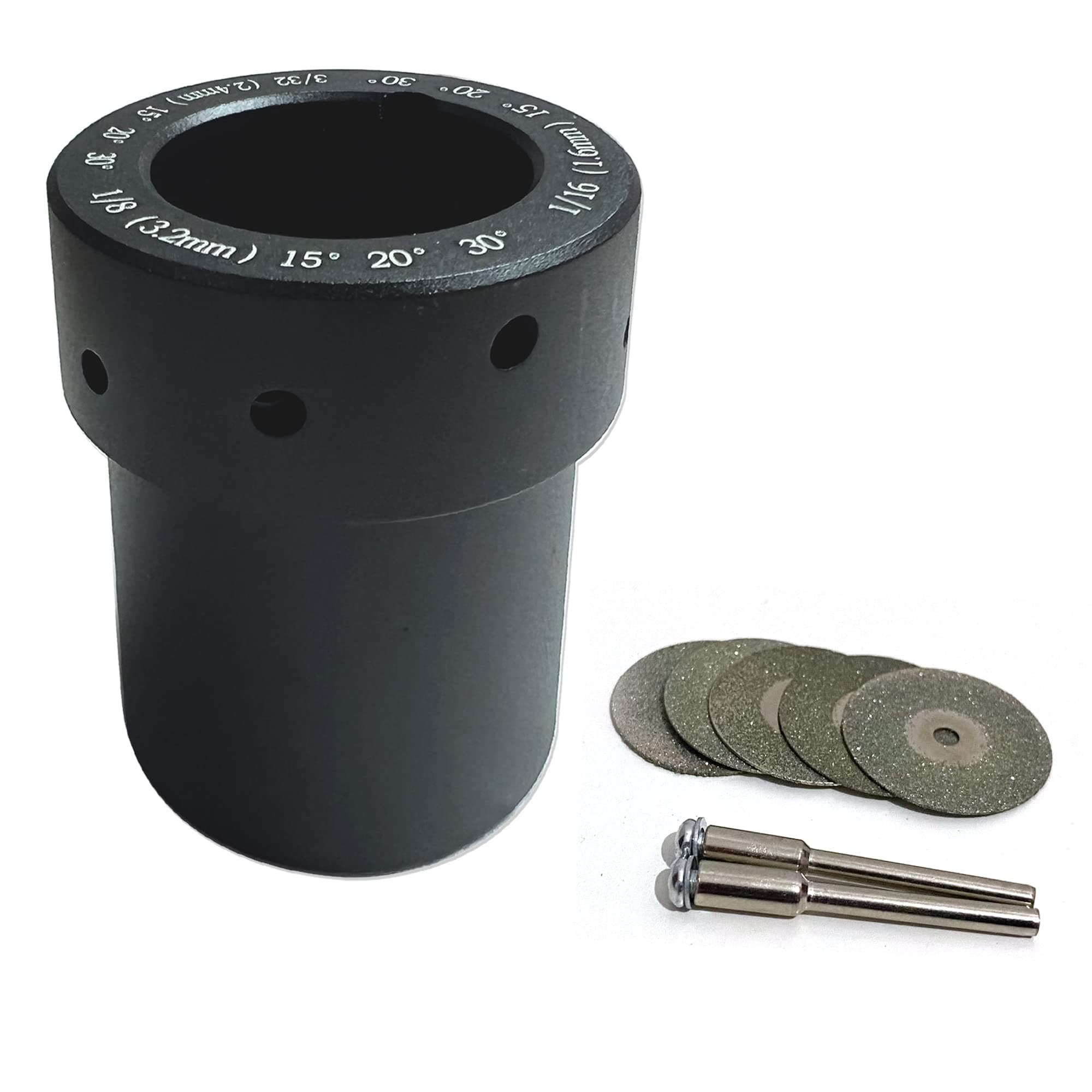 Tungsten Electrode Grinder Sharpener -Universal ALUMINUM TIG Welding Tungsten Grinder Head Tool,with Slot Tungsten Sharpener Multi-Angle Offset,Double Diamond Wheels 25mm,Connecting Rod Set