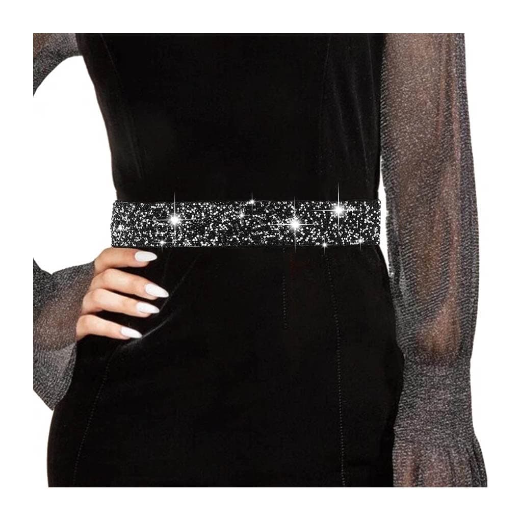 Rhinestone Waistband Elastic Belt Crystal Wedding Sashes Belts Bling Wide Waist Belt Elegant Dress Belts