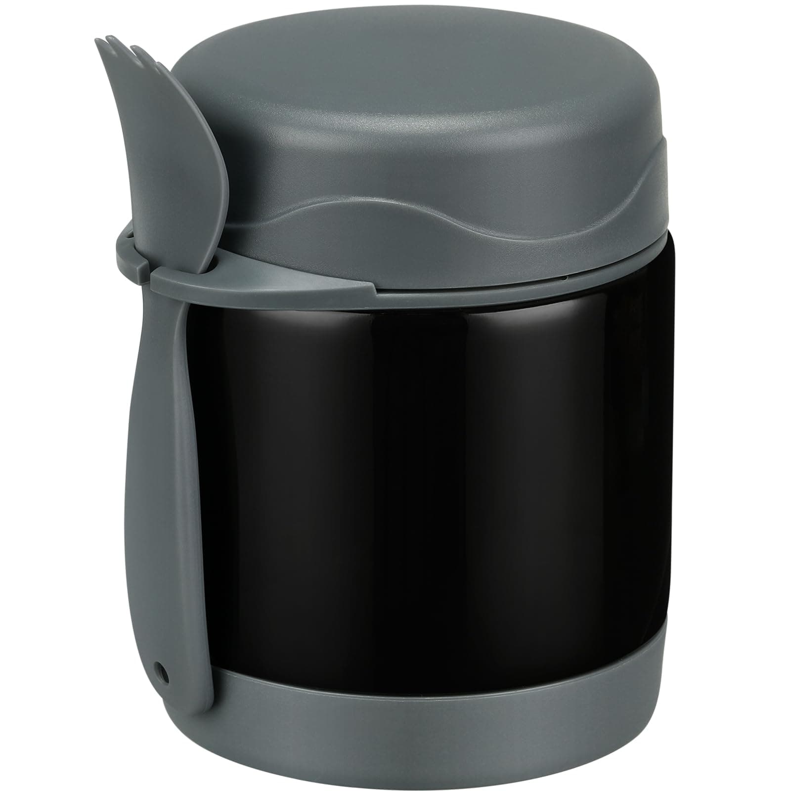 10oz Soup Thermo for Hot Food Kids, Insulated Food Jar with Spoon, Leak Proof Stainless Steel Wide Mouth Lunch Food Thermo Jar for School (Black)