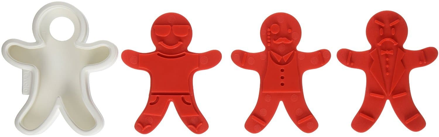 Tovolo 81-3804 Ginger Boys Gingerbread Man Cookie Cutters, Set of 6