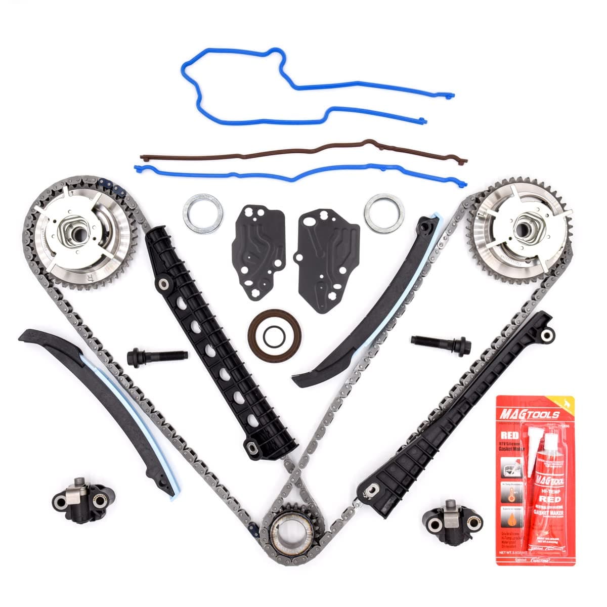 NMN Precision Camshaft Timing Chain Kit 3R2Z-6A257-DA Compatible with Ford & Lincoln Vehicles - 5.4L 24 Valve Triton Expedition, F-150, F-250, F-350 Super Duty, Mark LT, Navigator, FT54XLB06