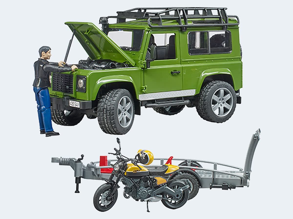 2589 Other License 02589 Land Rover Defender with Trailer and Scrambler Ducati Full Throttle