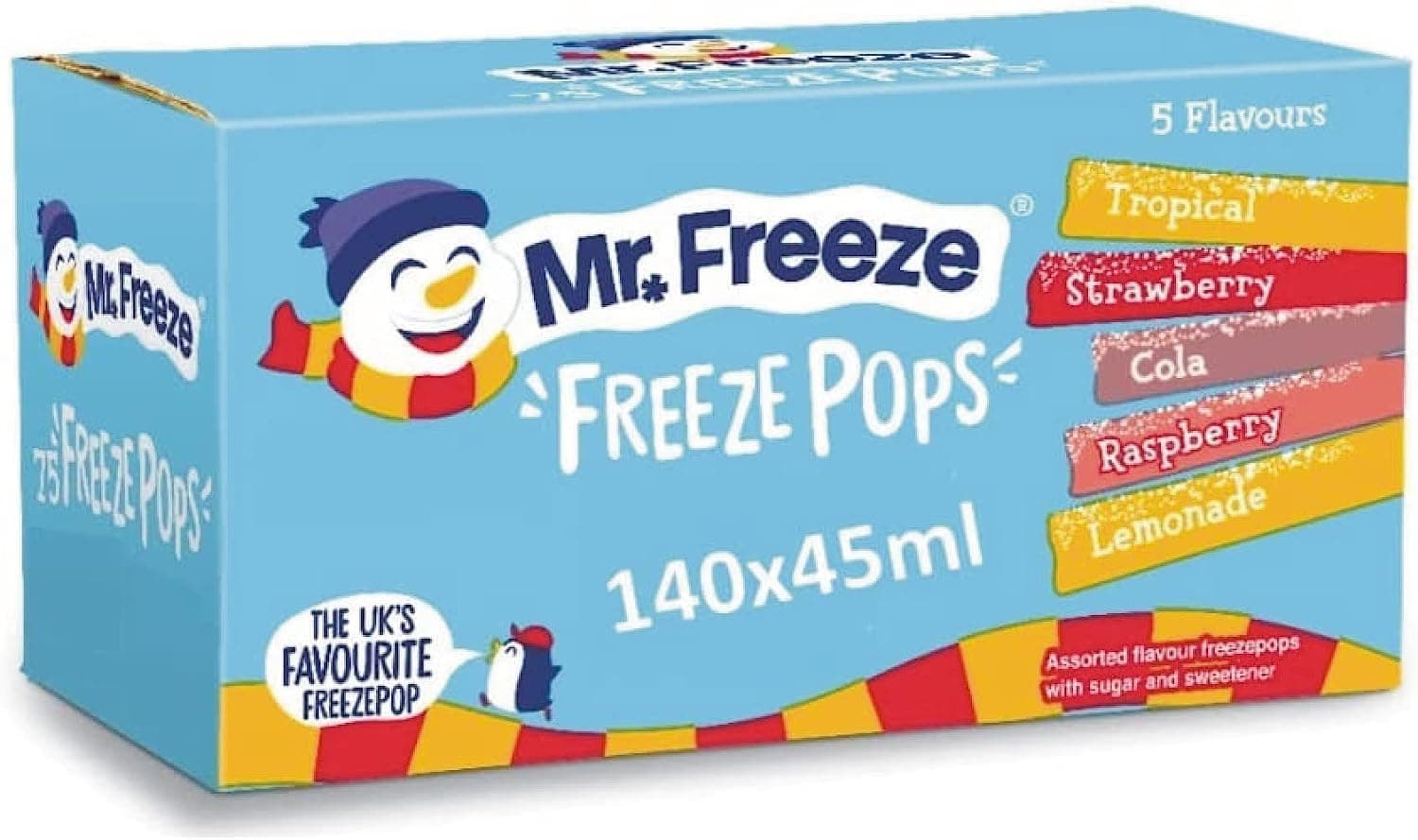 Ellies Jellies Mr Freeze Ice Pops Assorted Flavours 25 x 45m