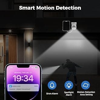 Hiseeu 【2K+Pan 180 ° 】 3MP Wireless Security Camera System,8CH H.265+ NVR WiFi CCTV Camera System with 1TB HDD,4 Pan 180° WiFi Security Cameras,Two-Way Audio,Night Vision,Motion Detection,Remote View