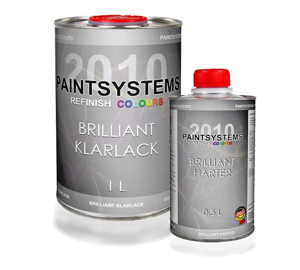 2K Brilliant topcoat set, 1.5 L clearcoat and hardener, 1 L and 0.5 L