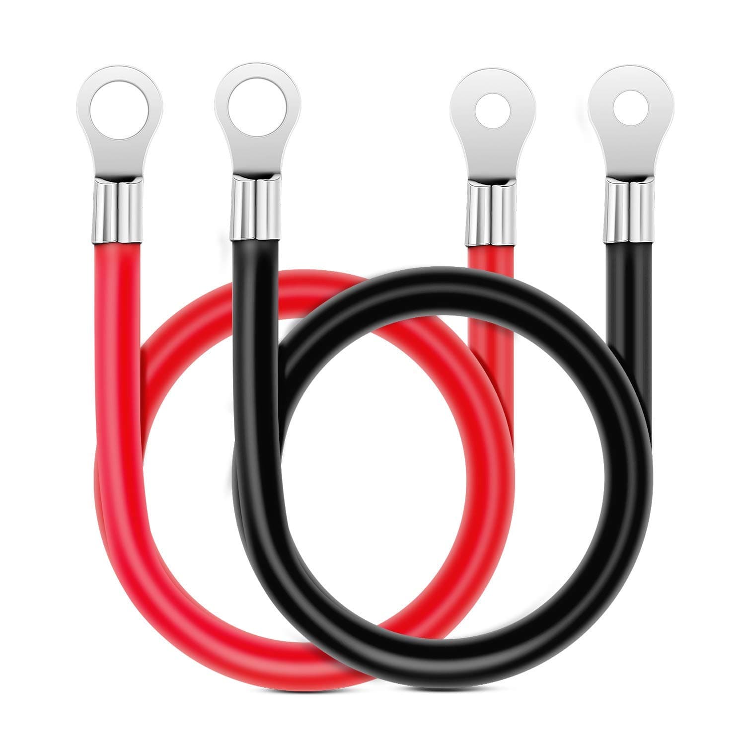 Nilight 6 AWG 20-Inch Battery Power Inverter Cables with Terminals,Red + Black Tinned Copper Battery Inverter Cables for Motorcycle, Automotive, Marine Boats, Solar, 2 Year Warranty (10024W)