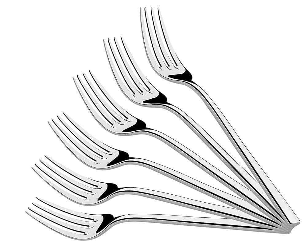 Kodenipr Club Stainless Steel Dinner Table Fork Set of 12, Length 19cm (Large, 12 Piece)