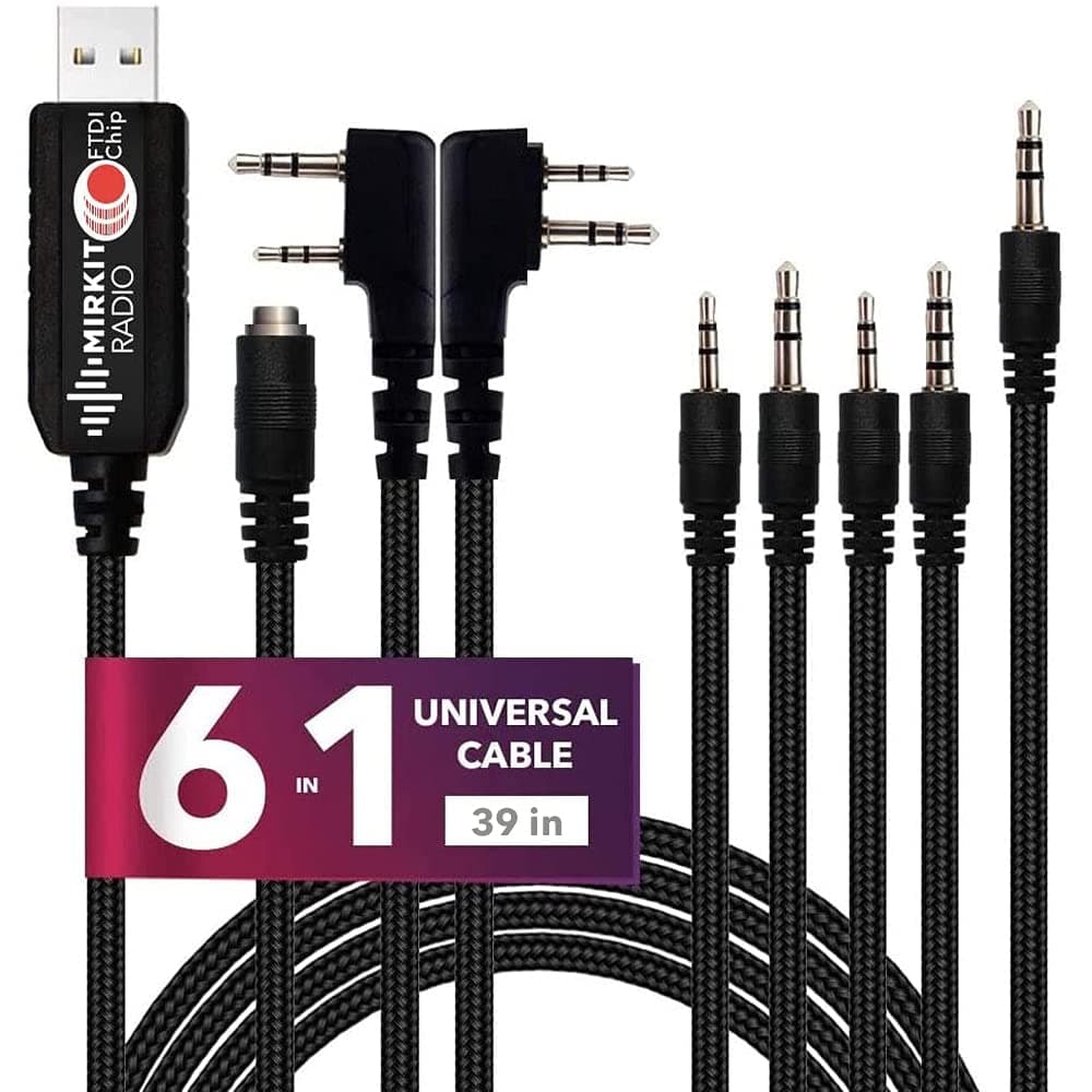 FTDI USB Baofeng Programming Cable Model 5 for Flashing Ham Radios: Baofeng Radio, Wouxun, Kenwood, Mirkit, Motorola, Yaesu, Retevis. 6 in 1 MK_PRG_FTDI_M5_Uni