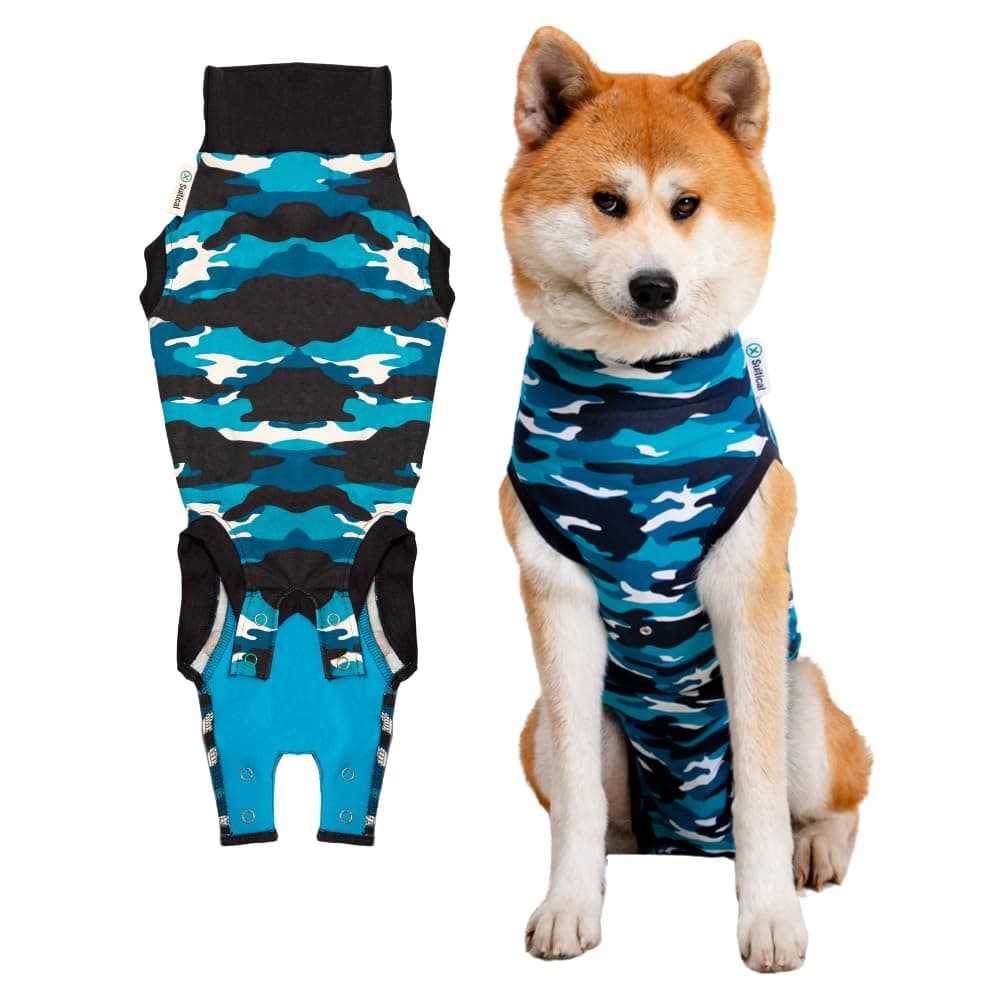 Suitical Recovery Suit Dog, Large, Blue Camouflage