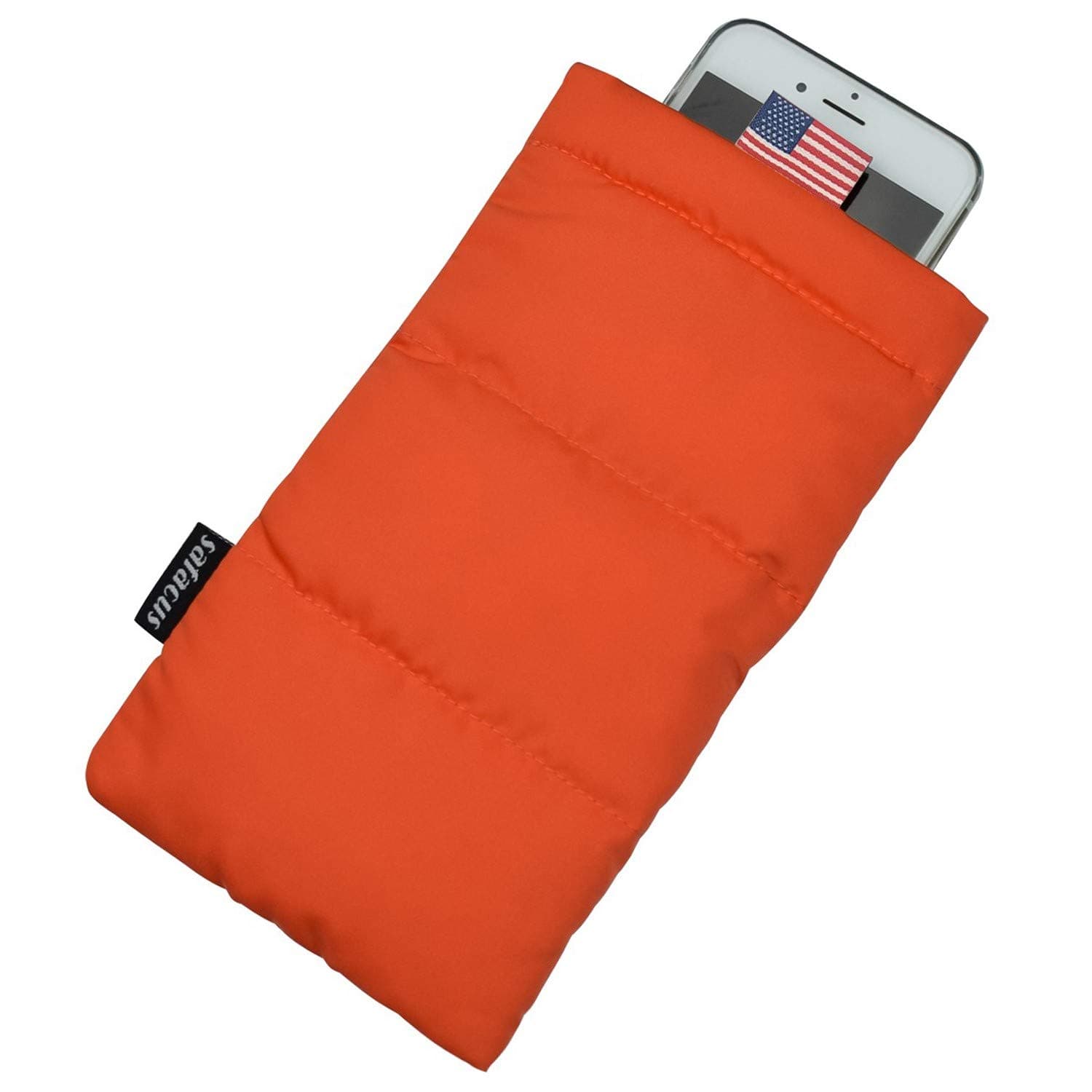 Thermal Phone Case Prevent OVERHEATING in The Sun, Cellphone Pouch for Camping Prevents Freezing, Extends Battery Life, Outdoor Warm Cover Bags for iPhone,Samsung Galaxy (Orange)