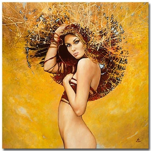 HIDEAWAY by Karol Bak, digital (Giclee print on plastic print Paper, romantic Frauenbildnis (Art Unframed) Digital Print Art Print Size 70 x 70 CM