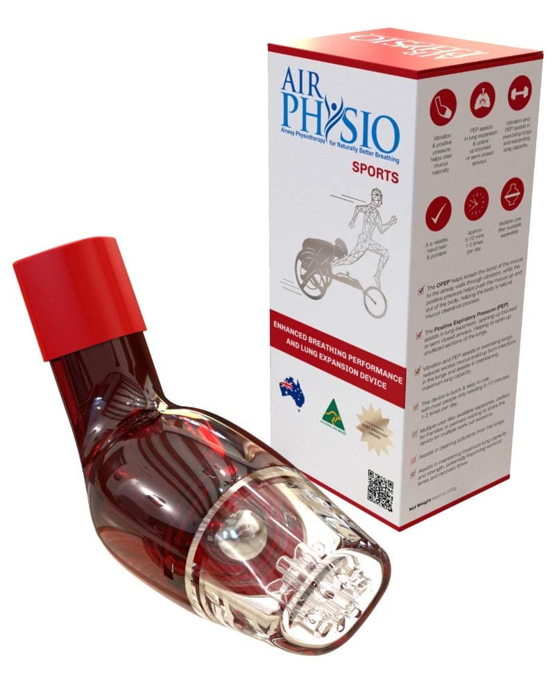 AirPhysio Sports Edition O2 Exercise Breather Device for Expiratory Breathing Performance & Lung Muscle Power Expander Exerciser, Fitness Trainer to Expand Lung for Professional Athletes