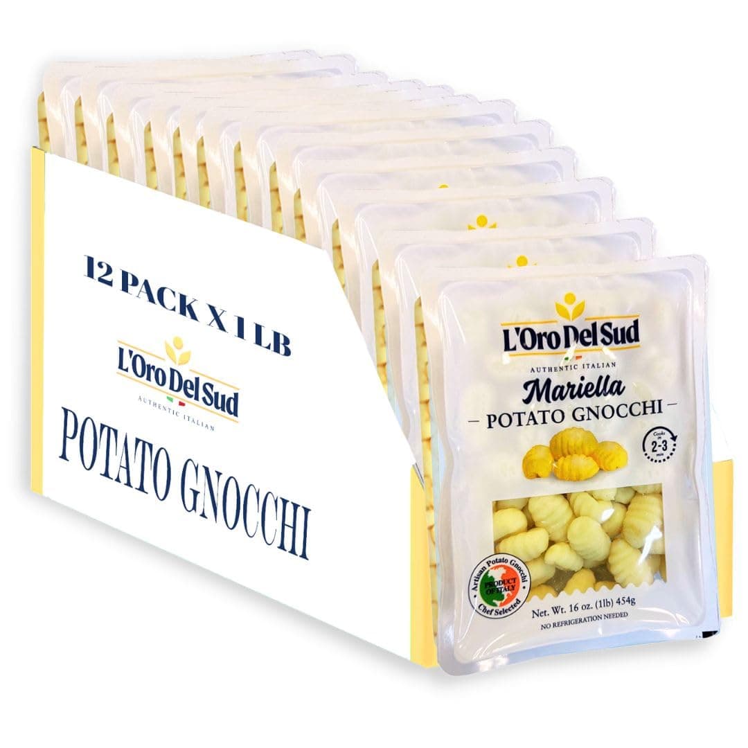L'Oro Del Sud Pack of 12, Potato Gnocchi, Cooks in 2-3 Minutes, Shelf Stable, Mariella 12 Pack x 1 Lb
