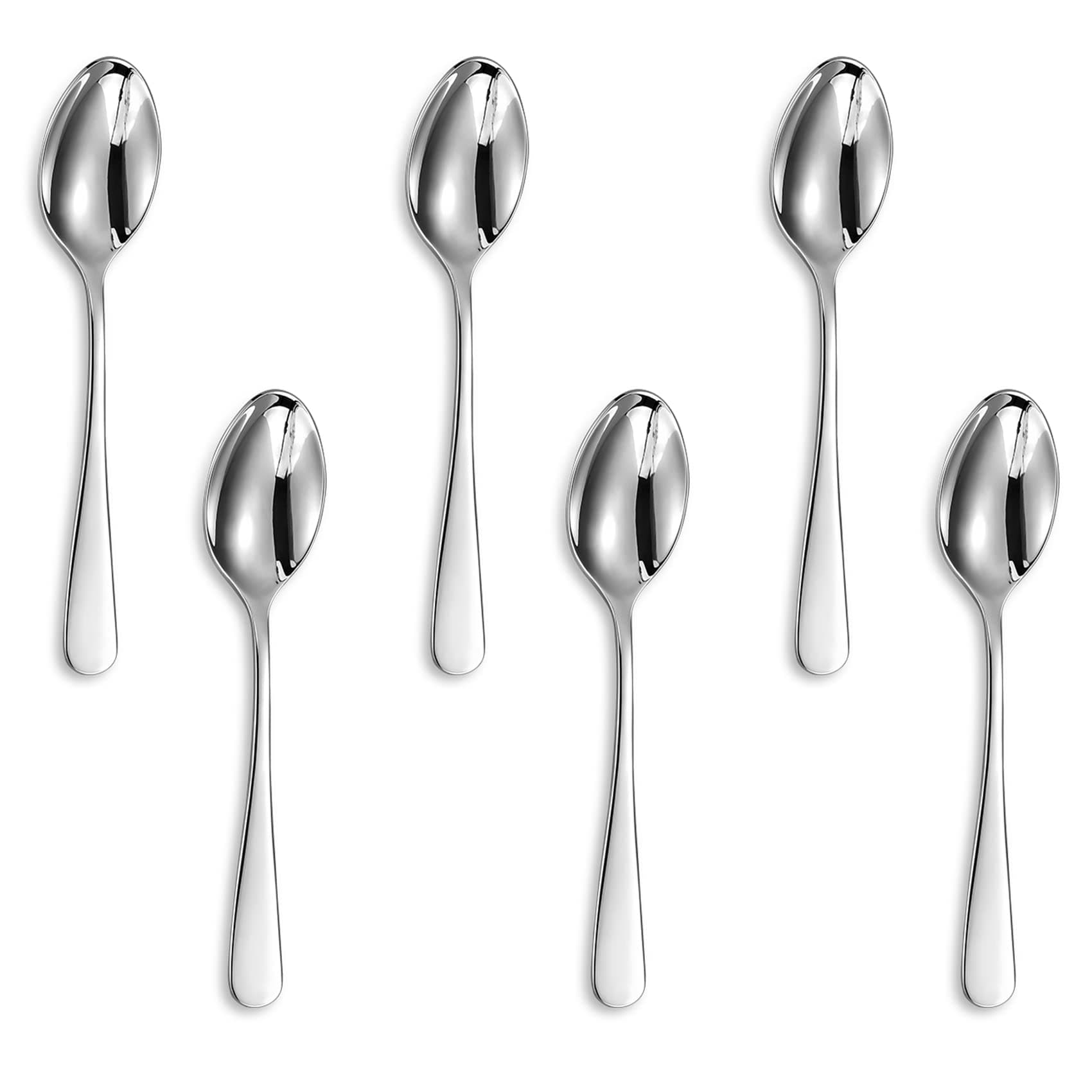 Premium Louise Demitasse Espresso Spoons, 18/10 Stainless Steel Mini Coffee Spoons, Dishwasher Safe (4.7 inches, 6)