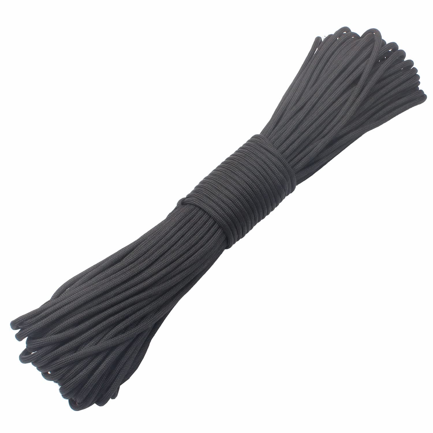 Paracord 9 Core 550 Parachute Cord Camping Rope 100FT (Black, 100feet)