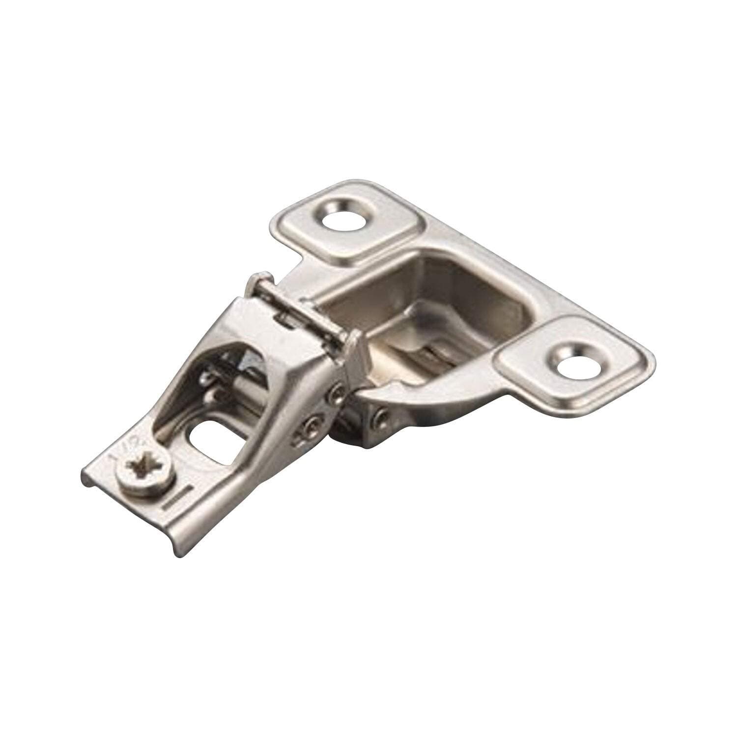 E-Centra Nickel-Plated Metal 106-degree 1/2-inch Overlay Screw-on Face Frame Hinge with 2 Cams