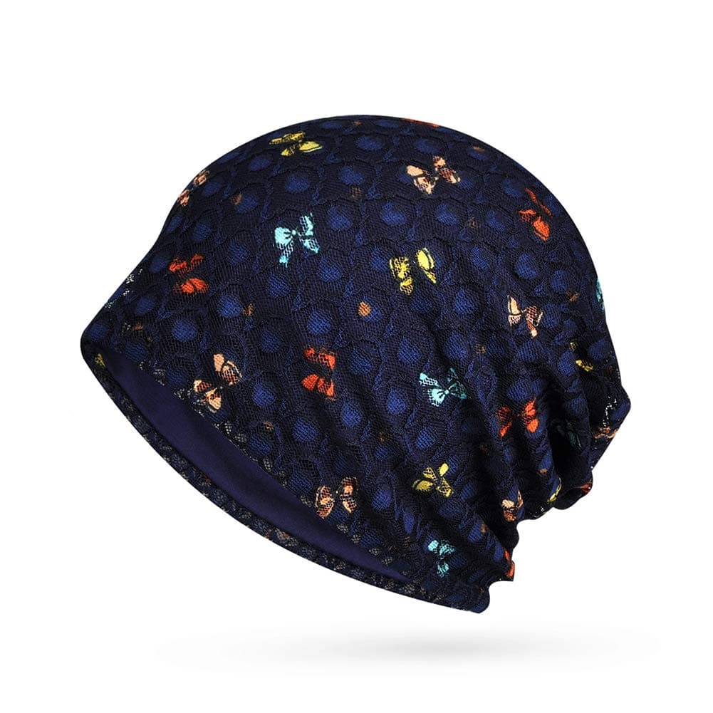 AesyChemo Headwear for Women, Womens Beanie Hat with Floral Lace, Chemo Caps Chemo Headwear Headwrap, Chemotherapy Gift Slouchy Hat, Soft, Breathable Chemo Turban for Cancer