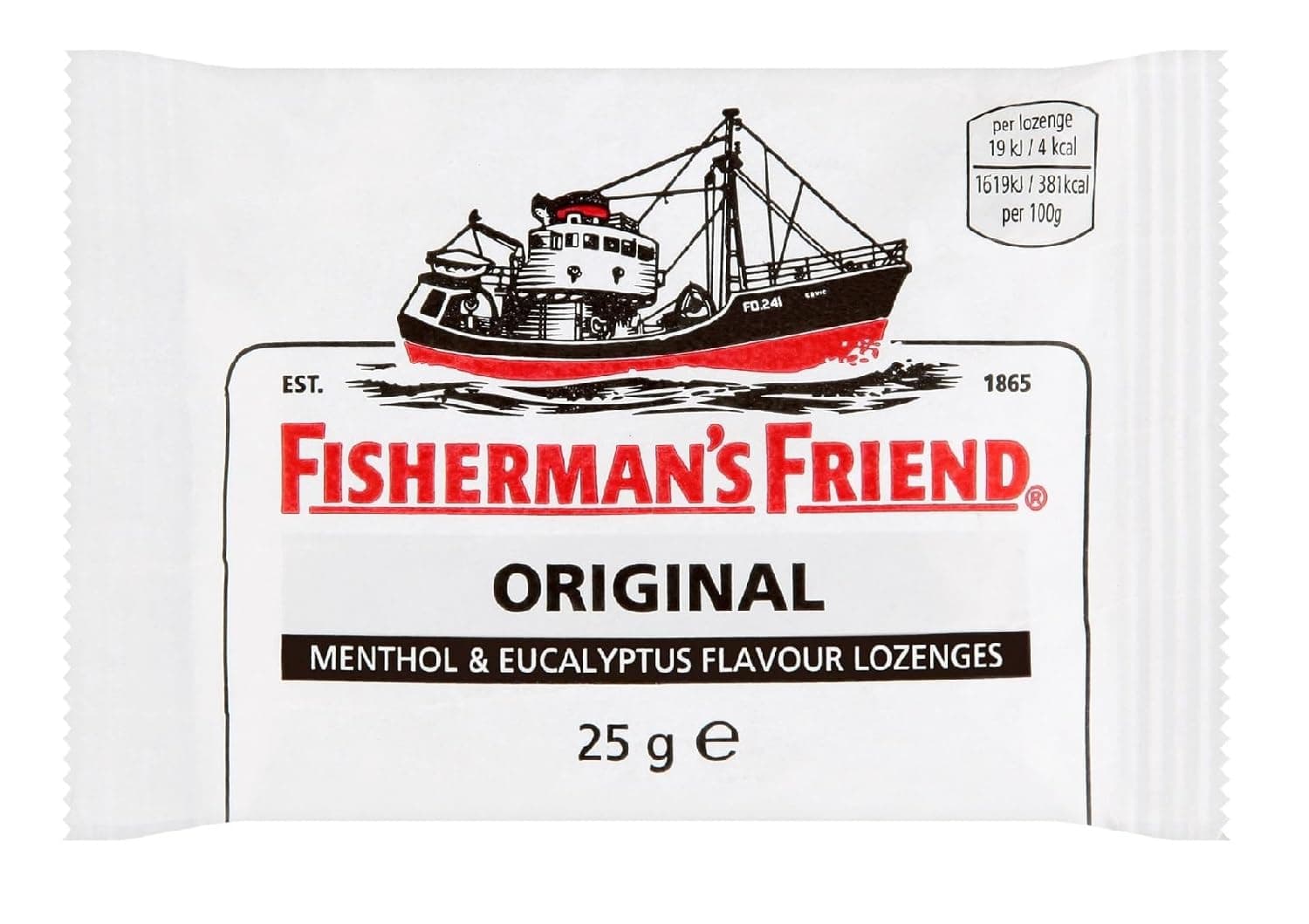 Original Menthol & Eucalyptus Flavour Lozenges, No Added Sugar, 25g (Pack of 24)