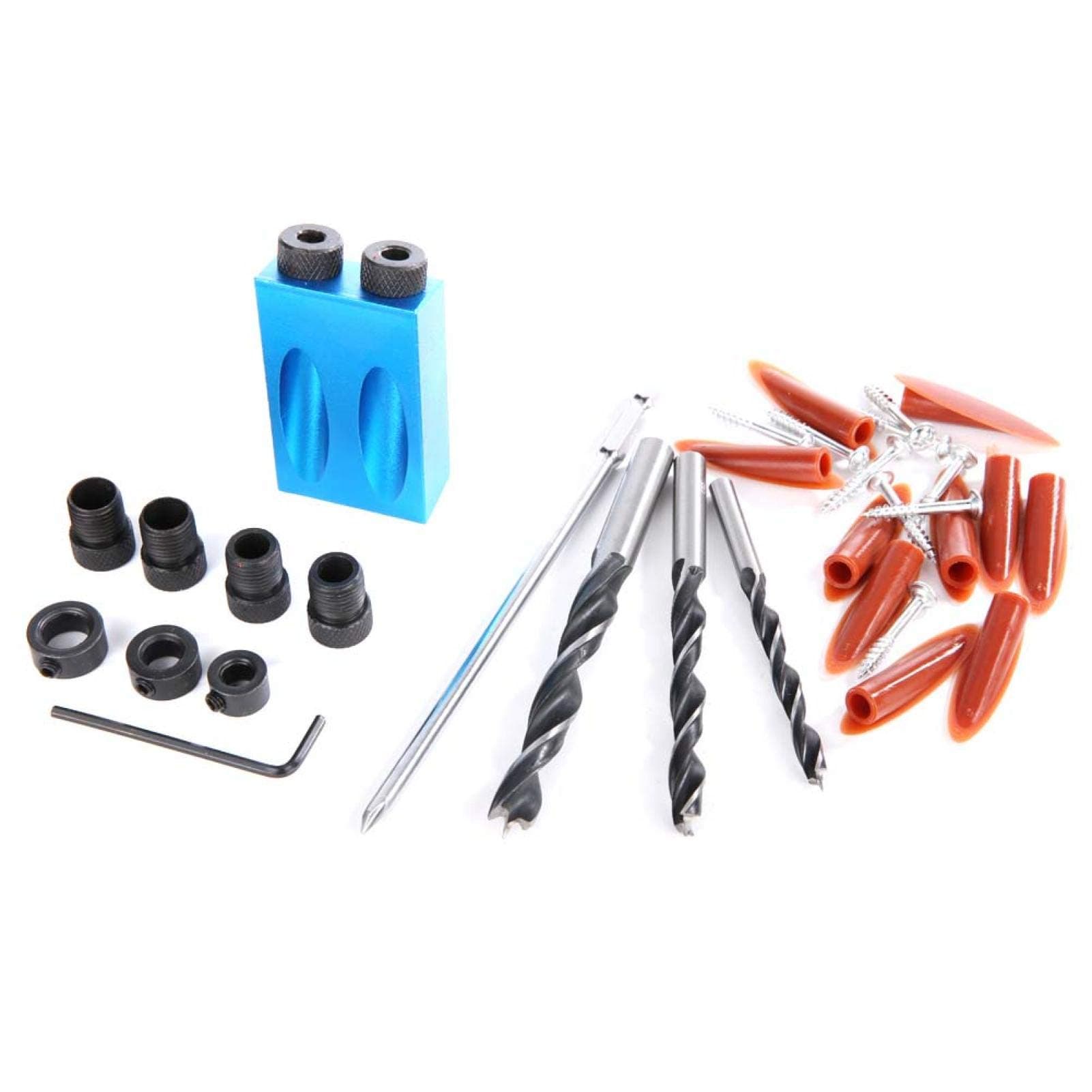 Hole Screw Jig, Pocket Hole Jig Kit Wood Hand Tools 15 Degree Hole Woodworkers Guide Oblique Hole Locator for Woodworking for Carpenters