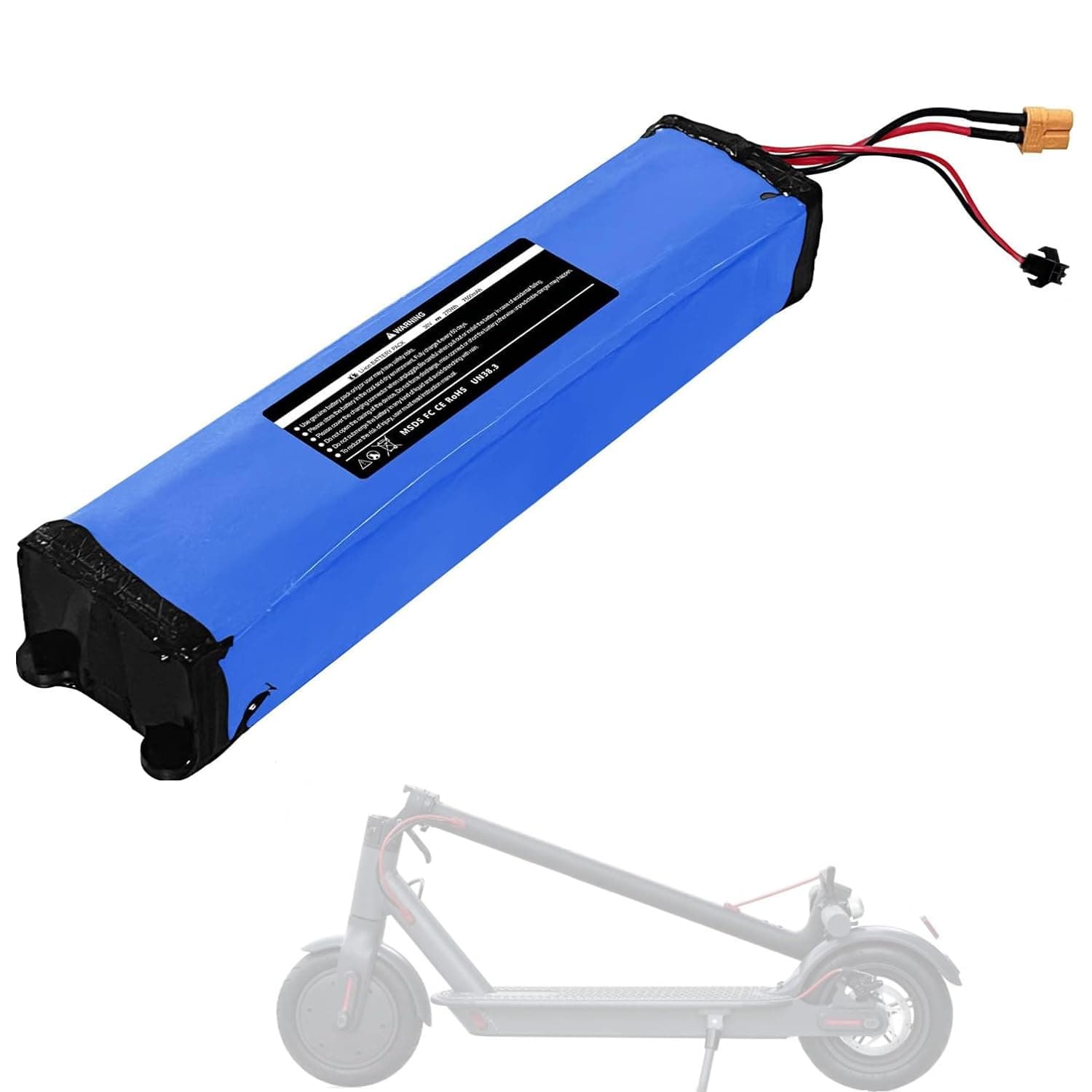 36V 7500mAh Electric Scooter Replacement Battery Pack Compatible for Hiboy S2/KS4 Electric Scooter,with Screw Holes at The Bottom and top of The Battery,270Wh-Size:12.3 * 2.59 * 1.57 Inch