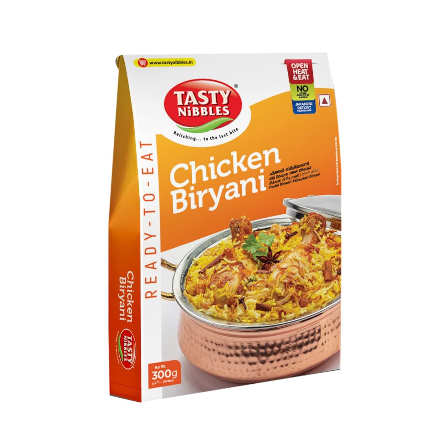 Tasty Nibbles Ready to Eat Chicken Biryani 300g [Pack of 1] | Open Heat & Eat | No Food Additives Added | Japanese Retort Technology