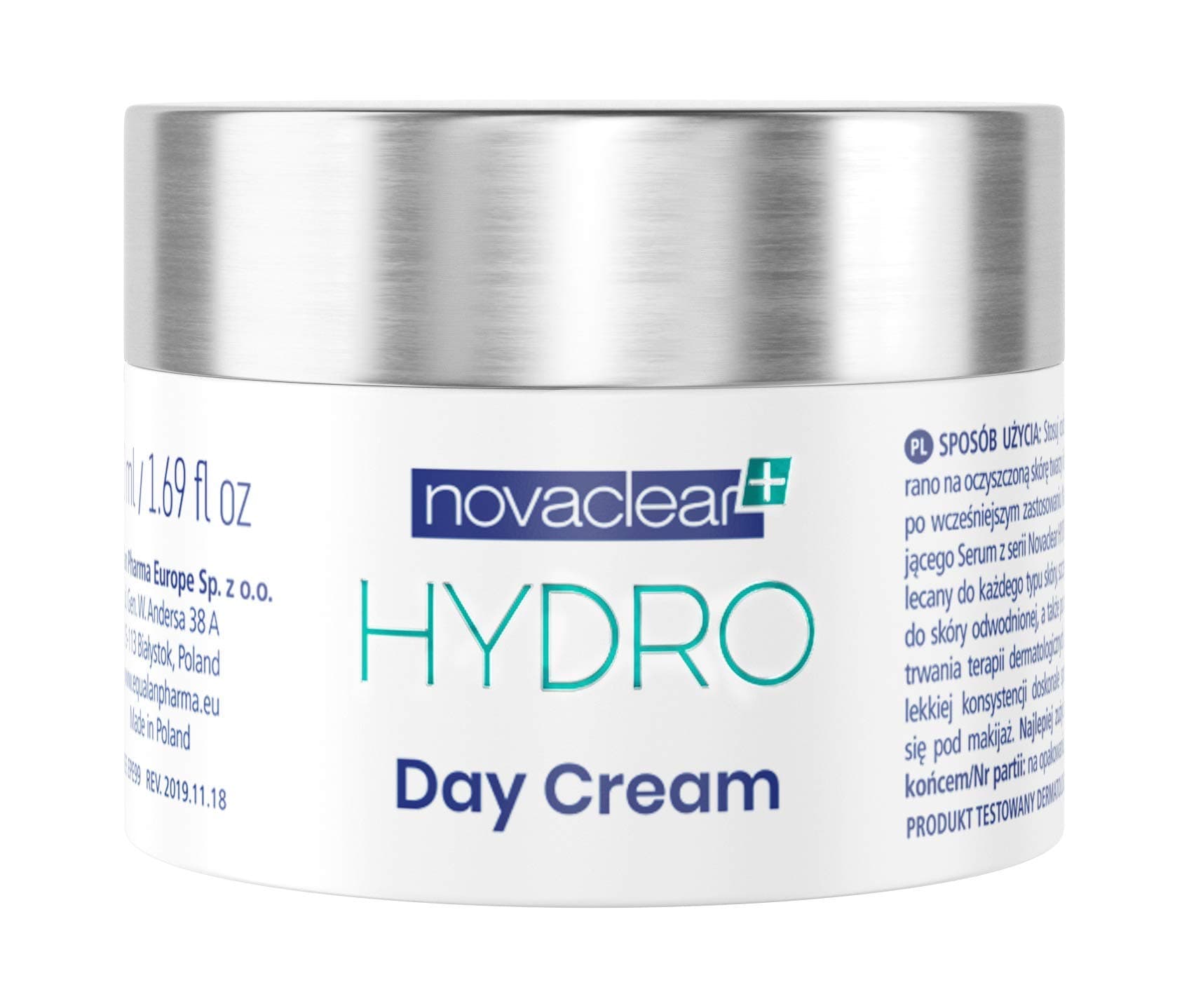 Novaclear Hydro Day Cream – Lightweight Daily Face Moisturizer with Dual Hyaluronic Acid, Vitamin E, Wild Rose & Green Tea – Hydrating Gel Cream for Dry & Dehydrated Skin 50 ML
