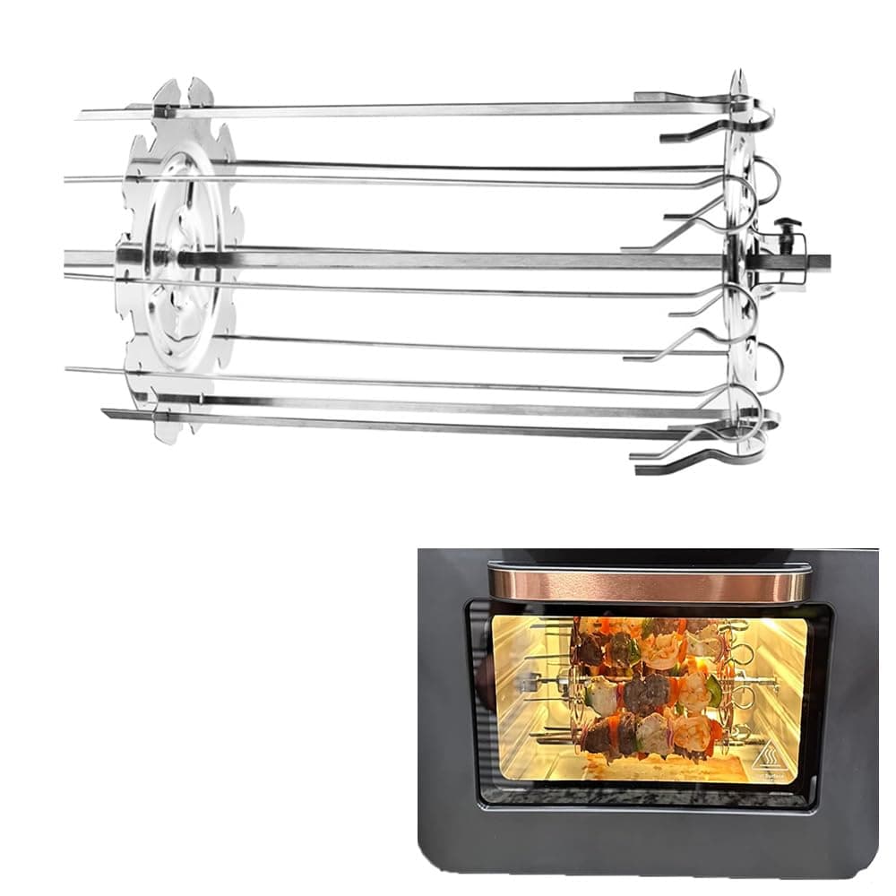 BBQ Steel Metal Roaster Rotisserie Skewers Needle Cage Oven Kebab Maker Grill