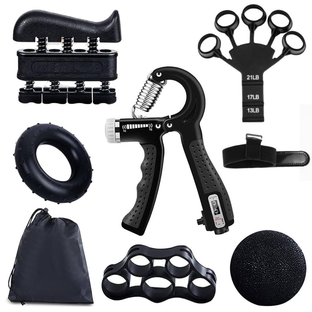 G SUCITY Hand Grip Strengthener Trainer Kit - Hand Strengthener & Grip Strength Kit - Forearm Grip Adjustable Resistance - Finger Stretcher, Hand Gripper, Finger Exerciser for Men/Women