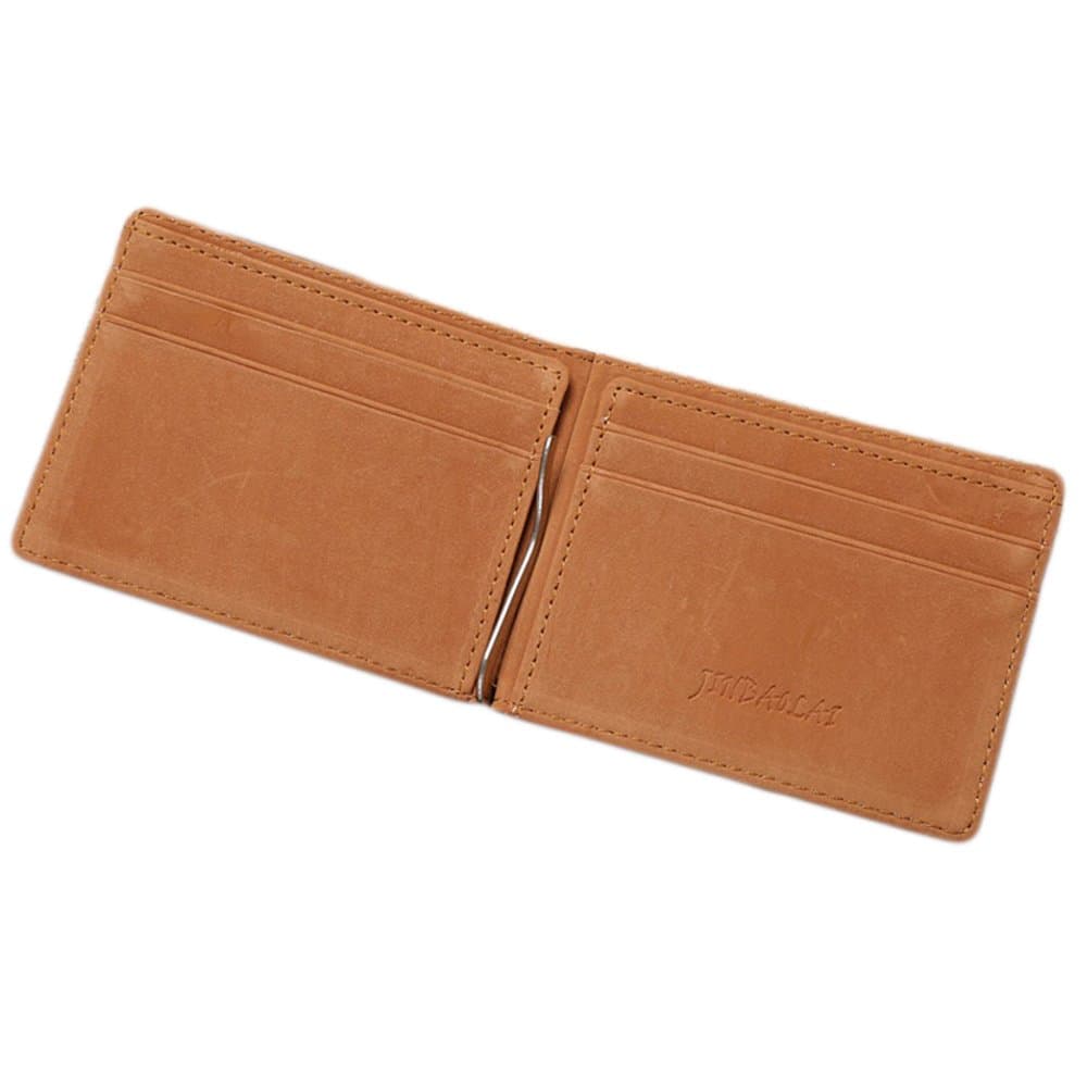 Money Clip Slim Wallet 4cc Leather with Soft Inside Present Gift Brown