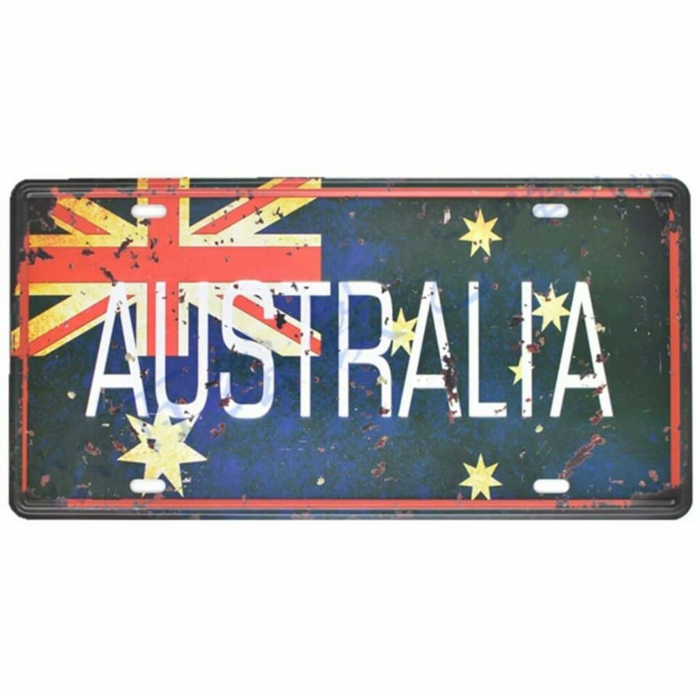 Australia Auto License Plate Car Tag Home/Cafe Bar/Pub/Restaurant/Exhibition Wall Decor Poster Vintage Plaque 6"x12"