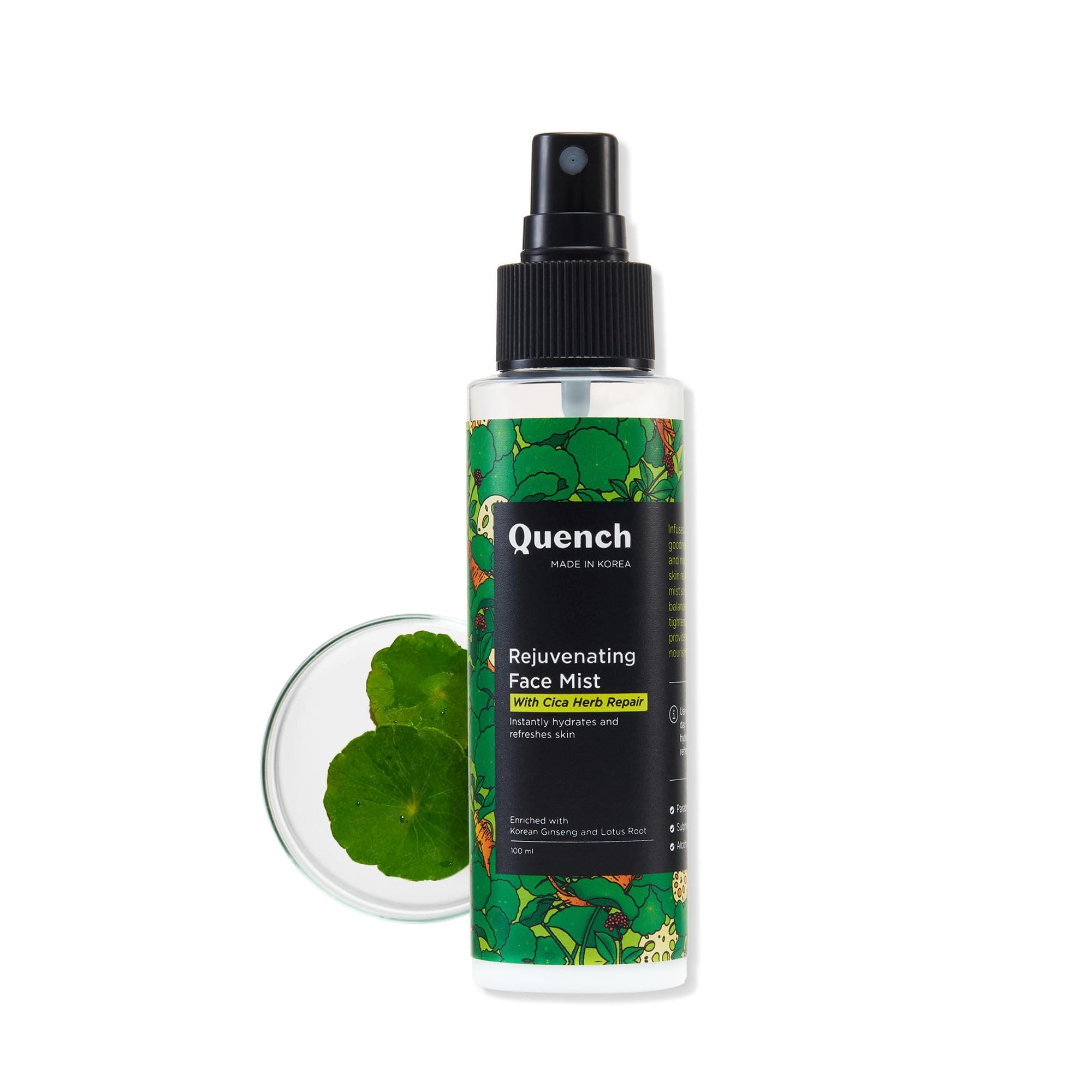 Quench Cica & 2% Niacinamide Face Mist Toner for Oil & Acne Control | Hydrates, Calms and Refreshes Skin | Gentle & Non-Irritating | Lightweight, Alcohol-Free and Non-Comedogenic | Made in Korea (100