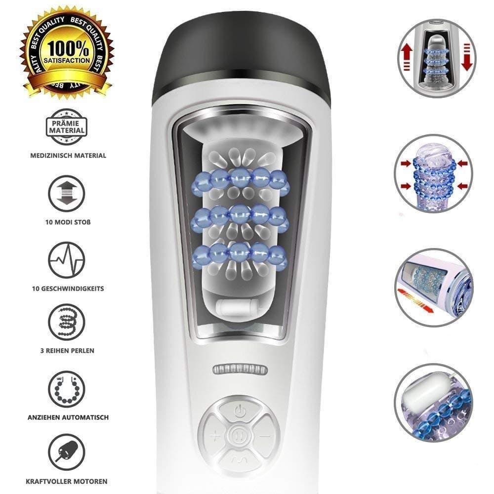 Male Automatic Penetrator Piston Cup Sucking 280 Times/Min and 360° Rotating Electronic Massage Cup Great Gift Relax Body Training Play Sleeve