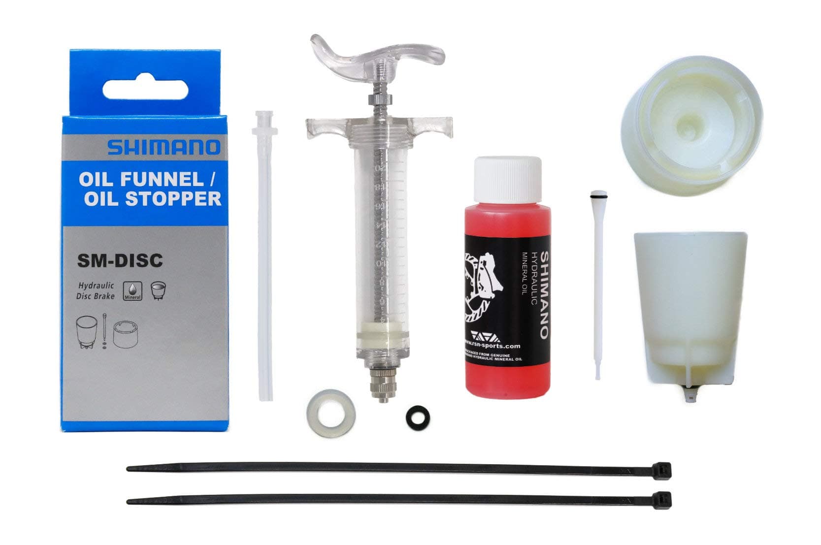 Bleed Kit for SHIMANO Hydraulic Brakes 50ml Mineral Oil Fluid Funnel Stopper 20ml Reusable Syringe