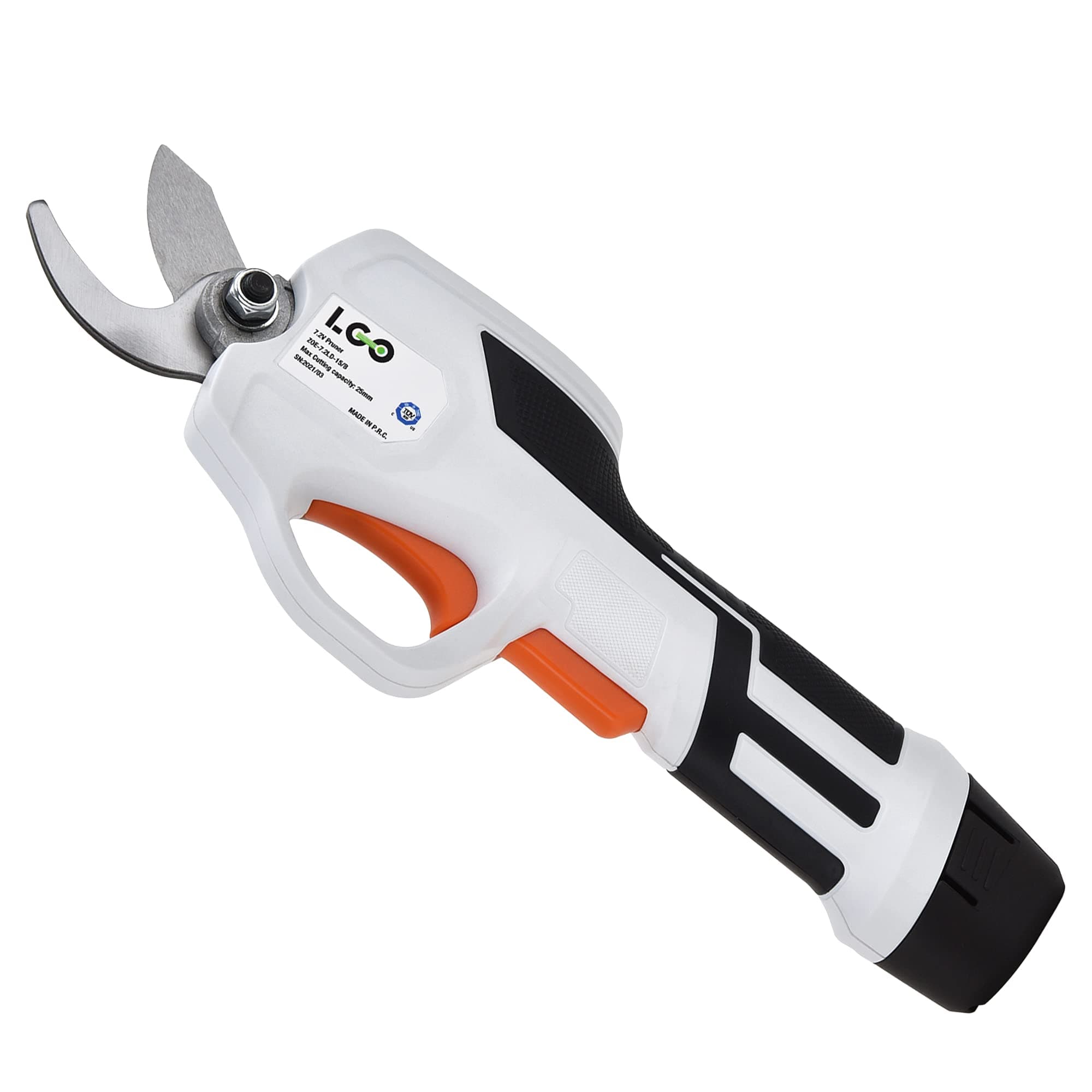 LIGO Cordless Pruning Shears for Thick Stems | 7.2V Fast-Charging Battery Trims 0.98" Branches | Safety Lock & Non-Slip Handle | Rose/Bush/Shrub Trimmer, with Removable Battery
