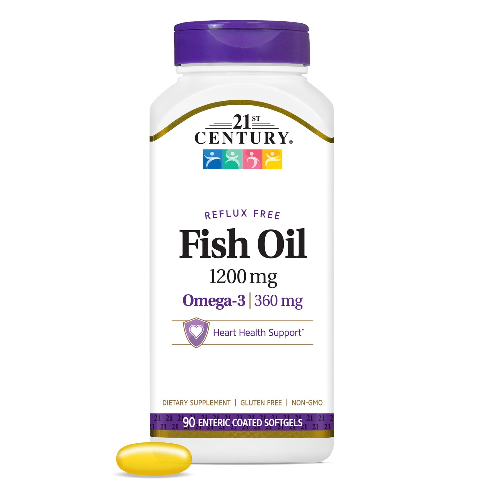 Fish Oil 1200 mg Enteric Coated Softgels, 90 Count