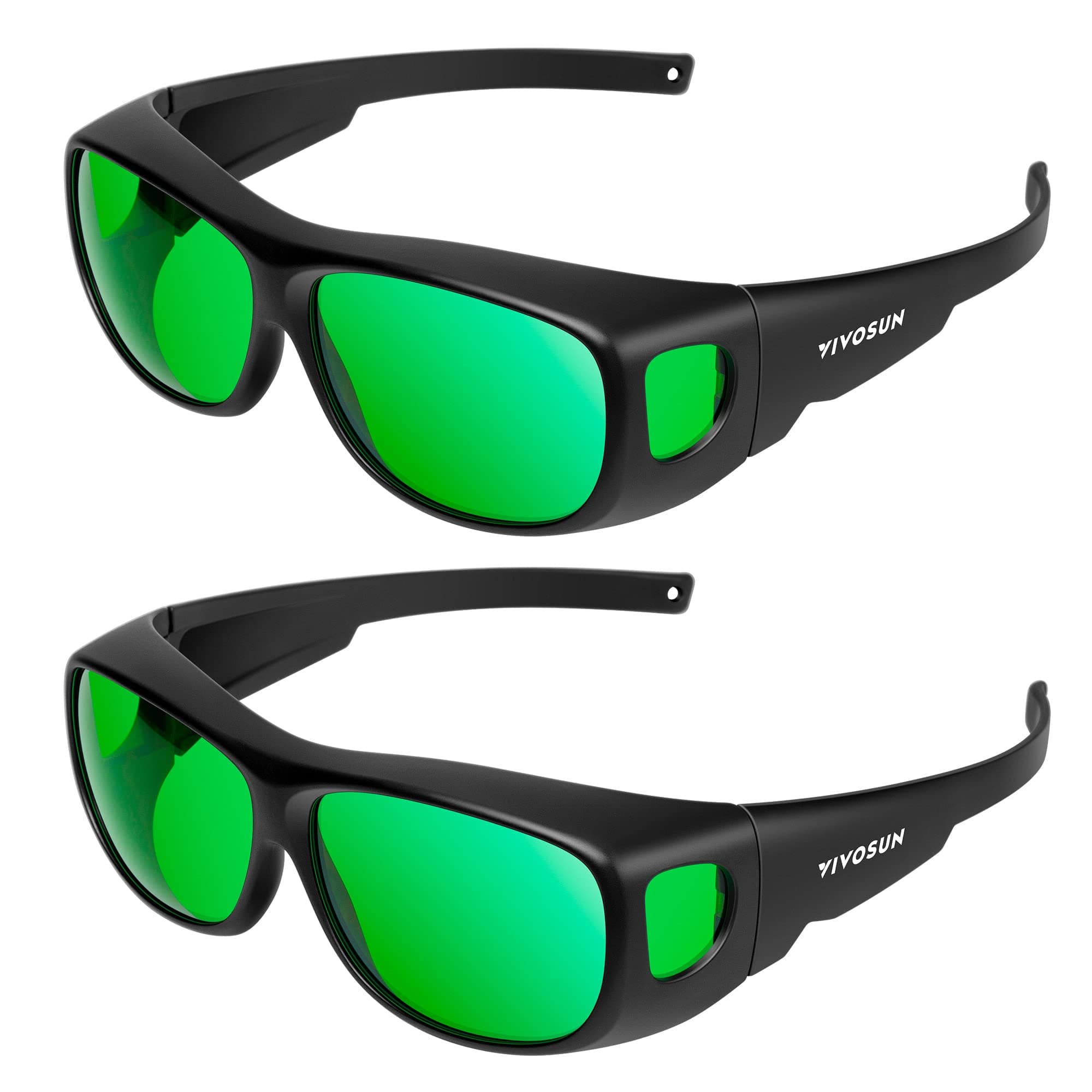 VIVOSUN Grow Room Glasses, LED Safety Goggles for Indoor Grow Tents and Hydroponics with UVA&UVB Protect, Incl. Glasses Case, 2-Pack