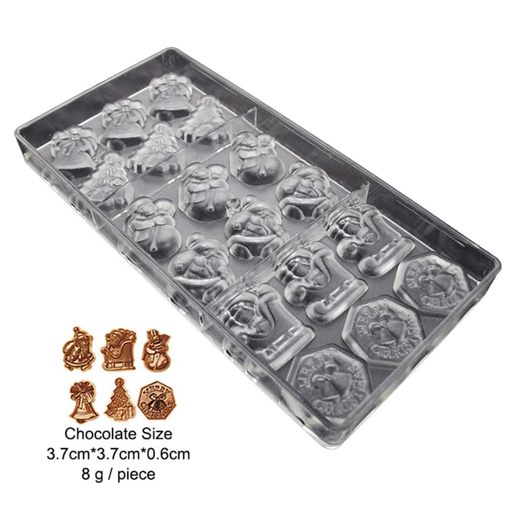 Christmas Molds of Chocolate Bakeware Dessert Baking Santa Claus Form Plastic for Baker Party Pastry Tools Polycarbonate Mould