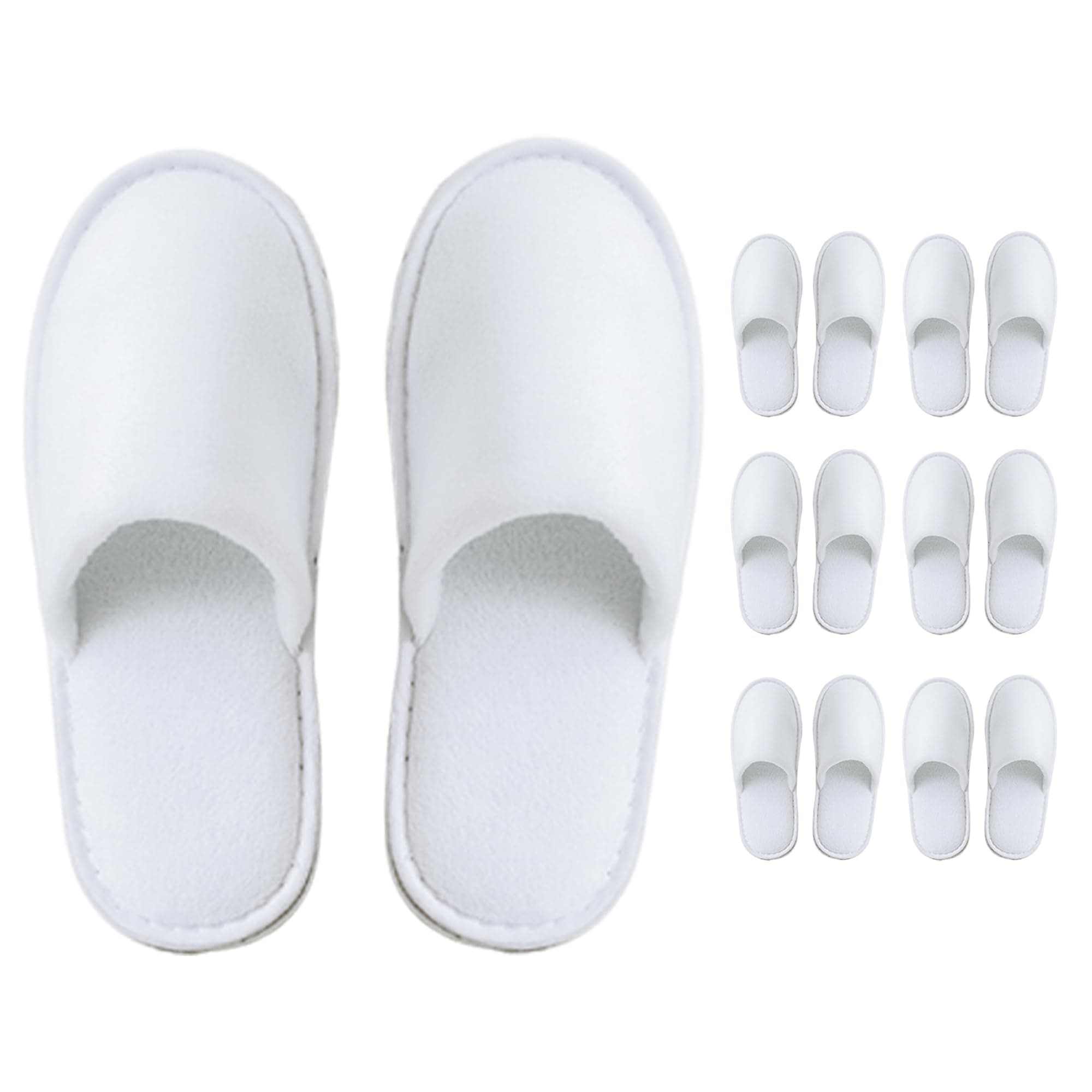 Indoor Spa Slippers 6–12 Pairs – Unisex Washable, Non-Slip Closed Toe Disposable Slippers for Guests, Bathroom, Bedroom, Hotel, House, Bride, Travel and Shoeless Home