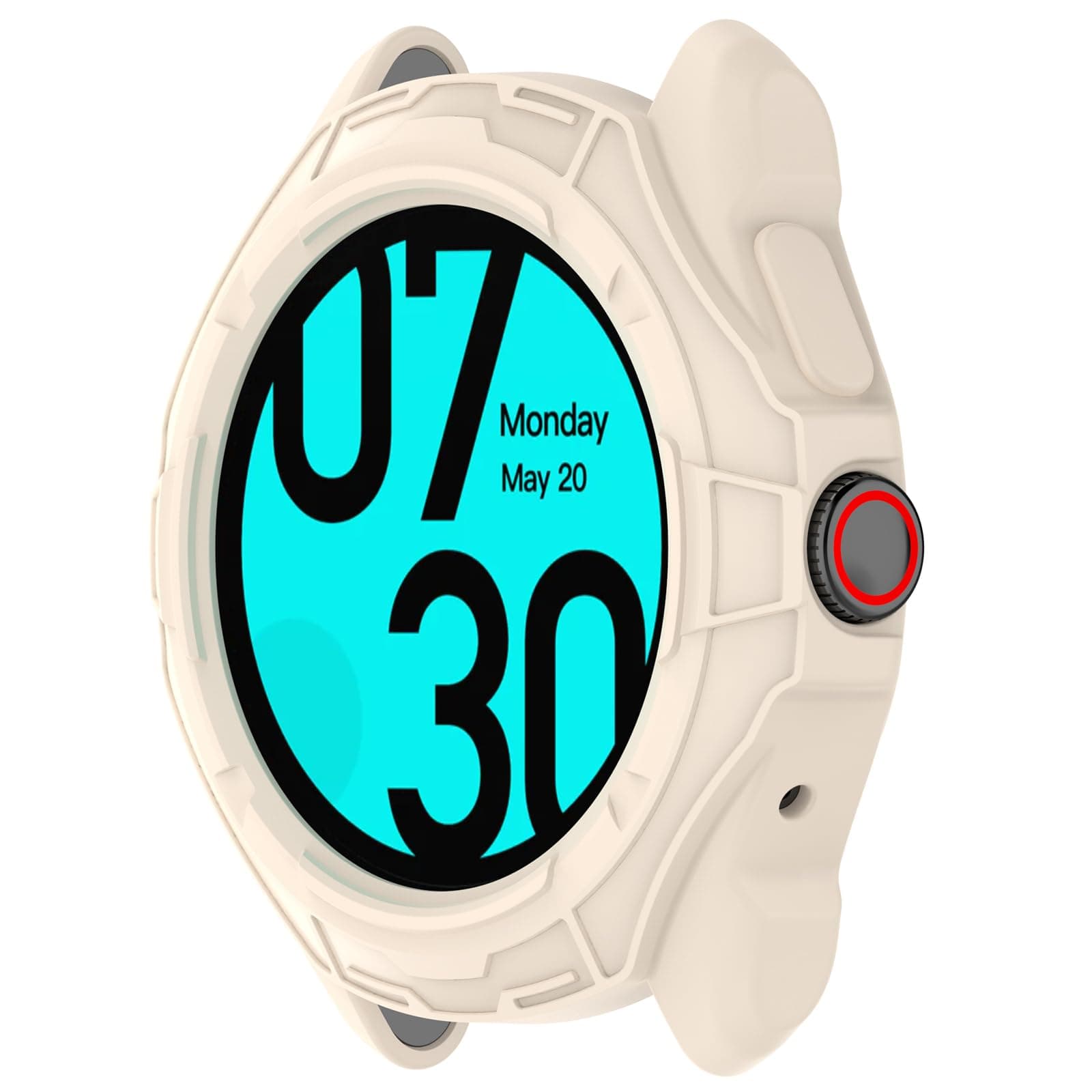 BabyValley Compatible with Ticwatch Pro 5 Smartwatch Case Protective, Silicone Shell Case Cover Replacement Shock-Proof for Ticwatch Pro 5 Accessories (Apricot)