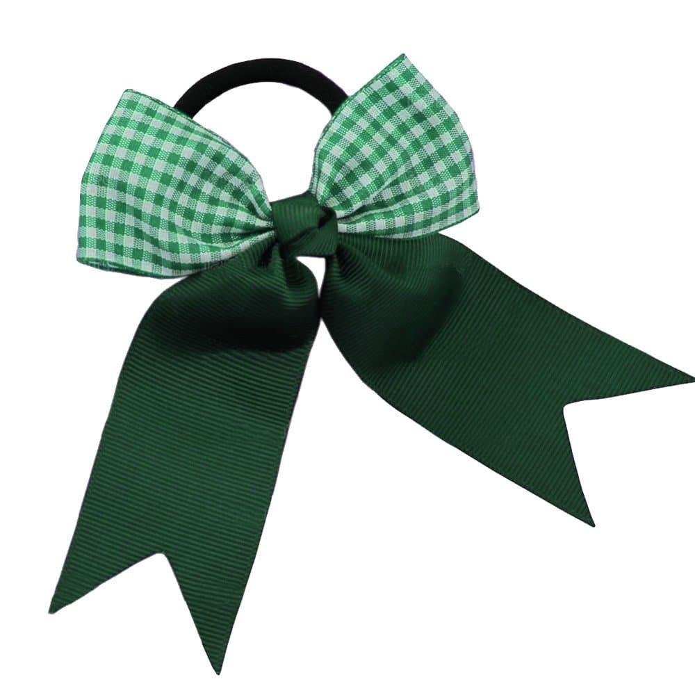 La Petite Fille1 x 4" Gingham Bow Cheerleader Hair Bobble Girls Elastic School Unifom